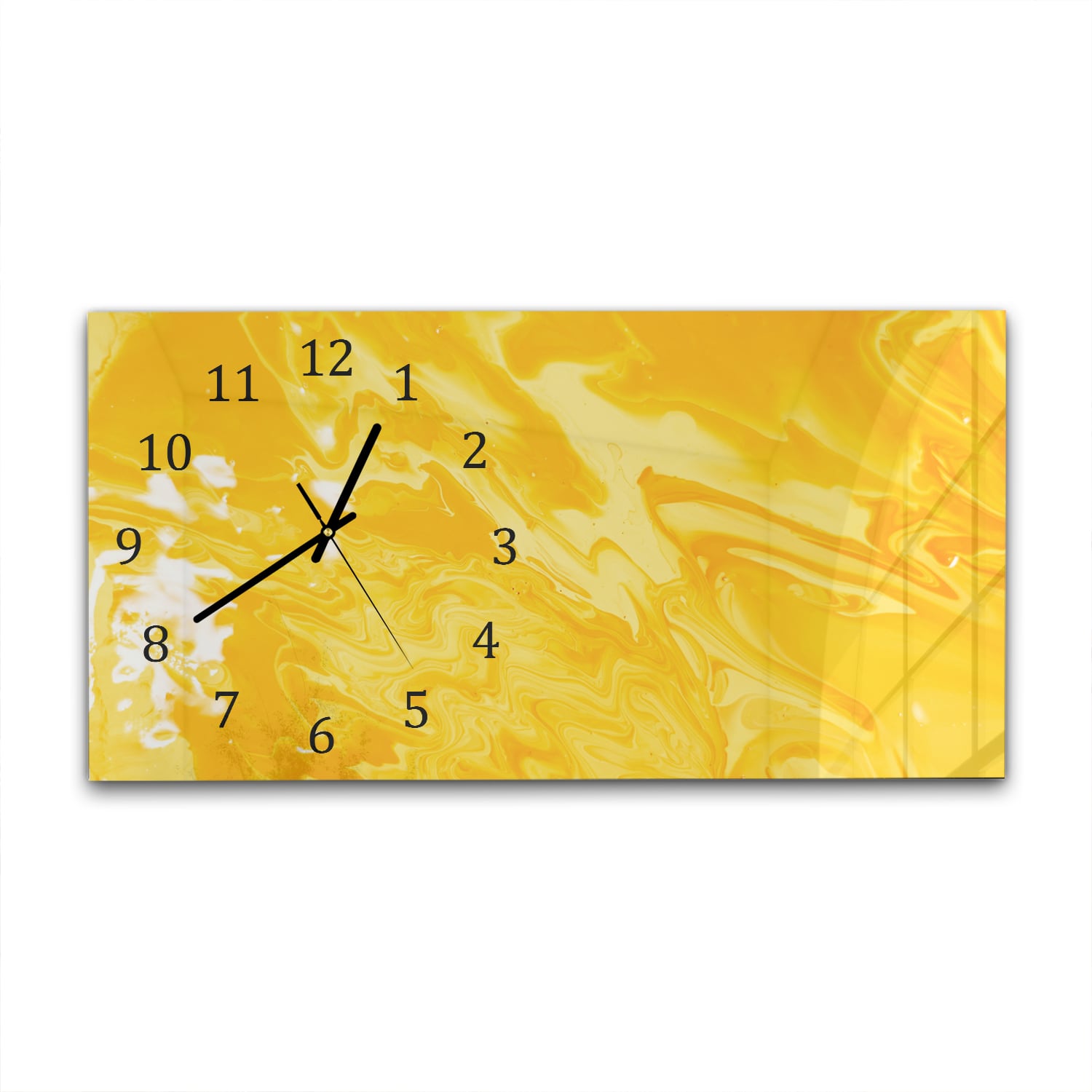 Wanduhr 60x30 - Abstrakt gelb