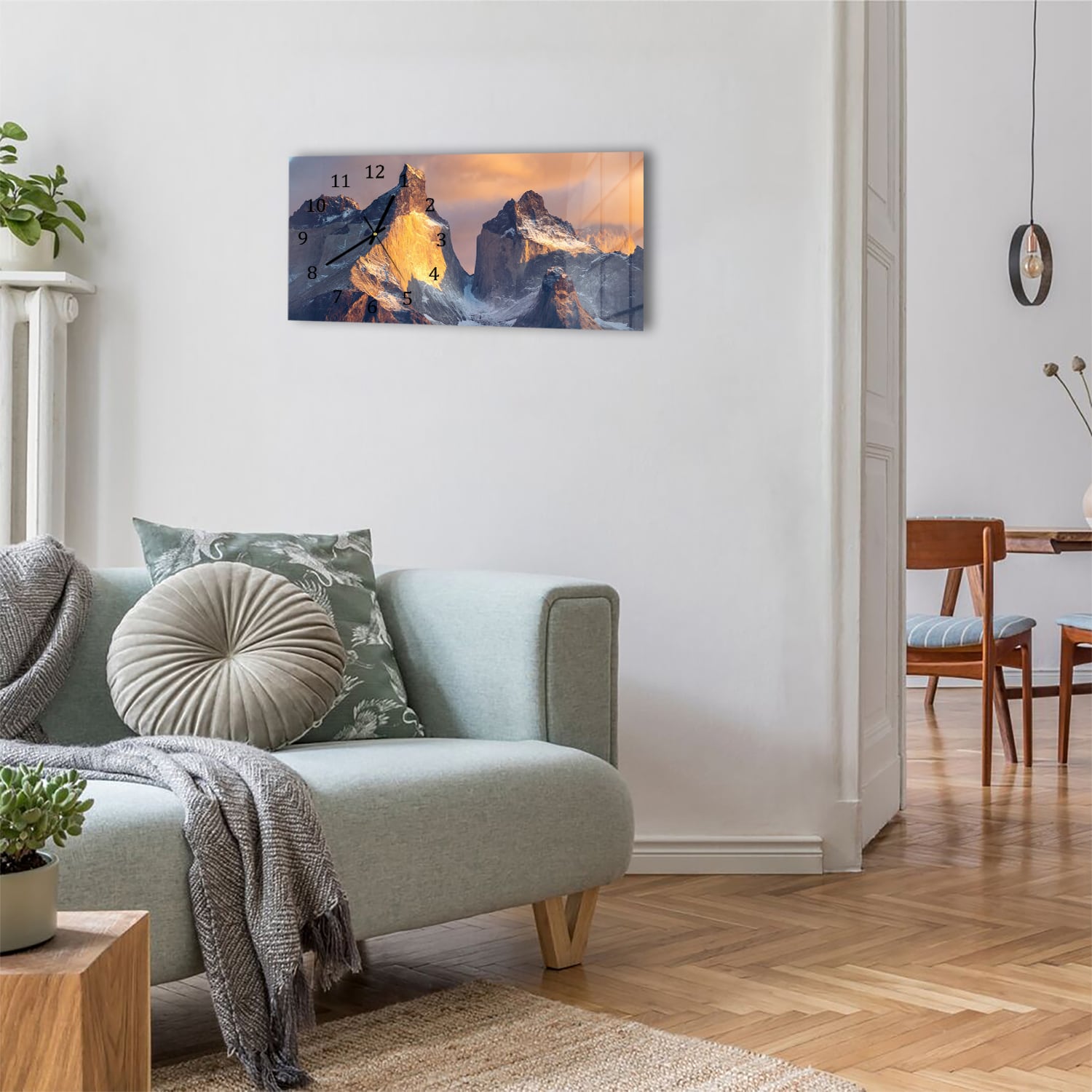 Wanduhr 60x30 - Hohe raue Berge