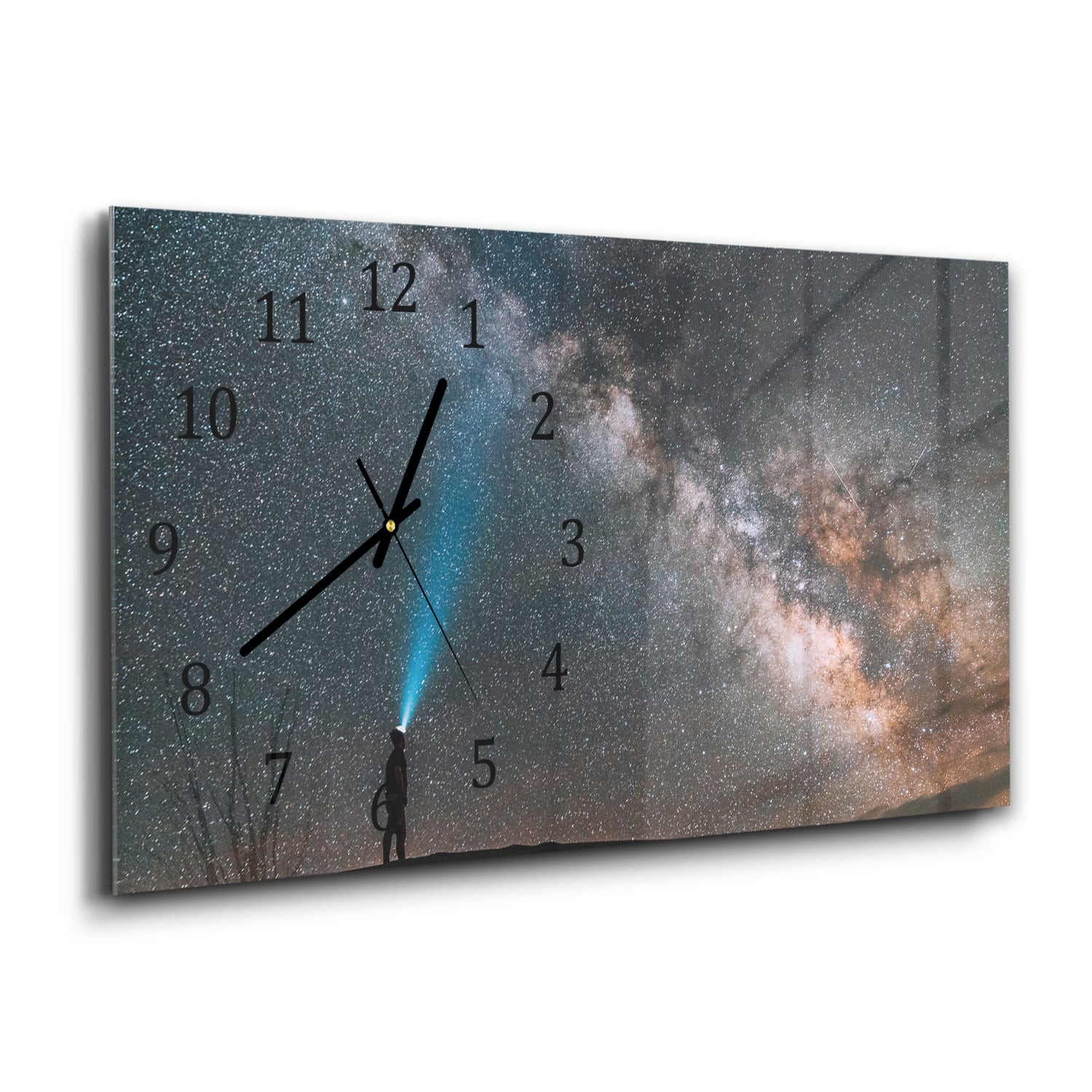 Wanduhr 60x30 - Sternengucken unter der Milchstraße