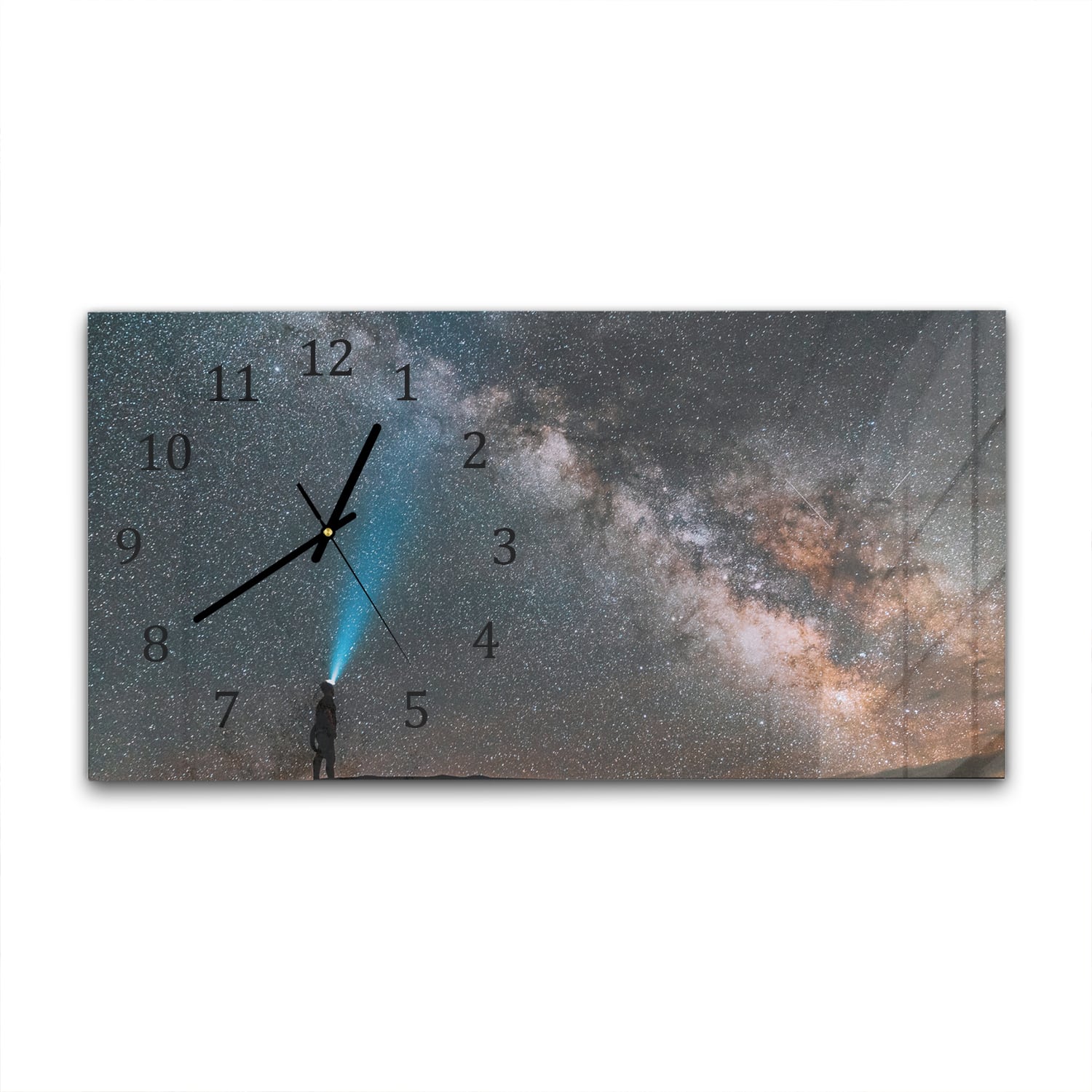 Wanduhr 60x30 - Sternengucken unter der Milchstraße