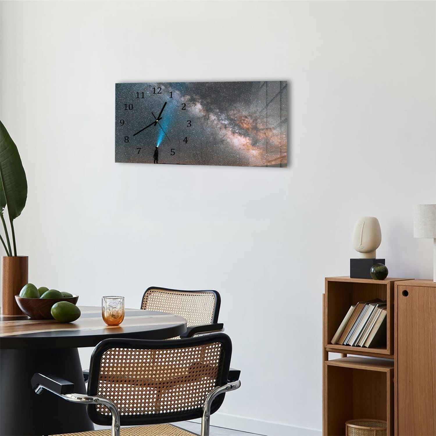 Wanduhr 60x30 - Sternengucken unter der Milchstraße