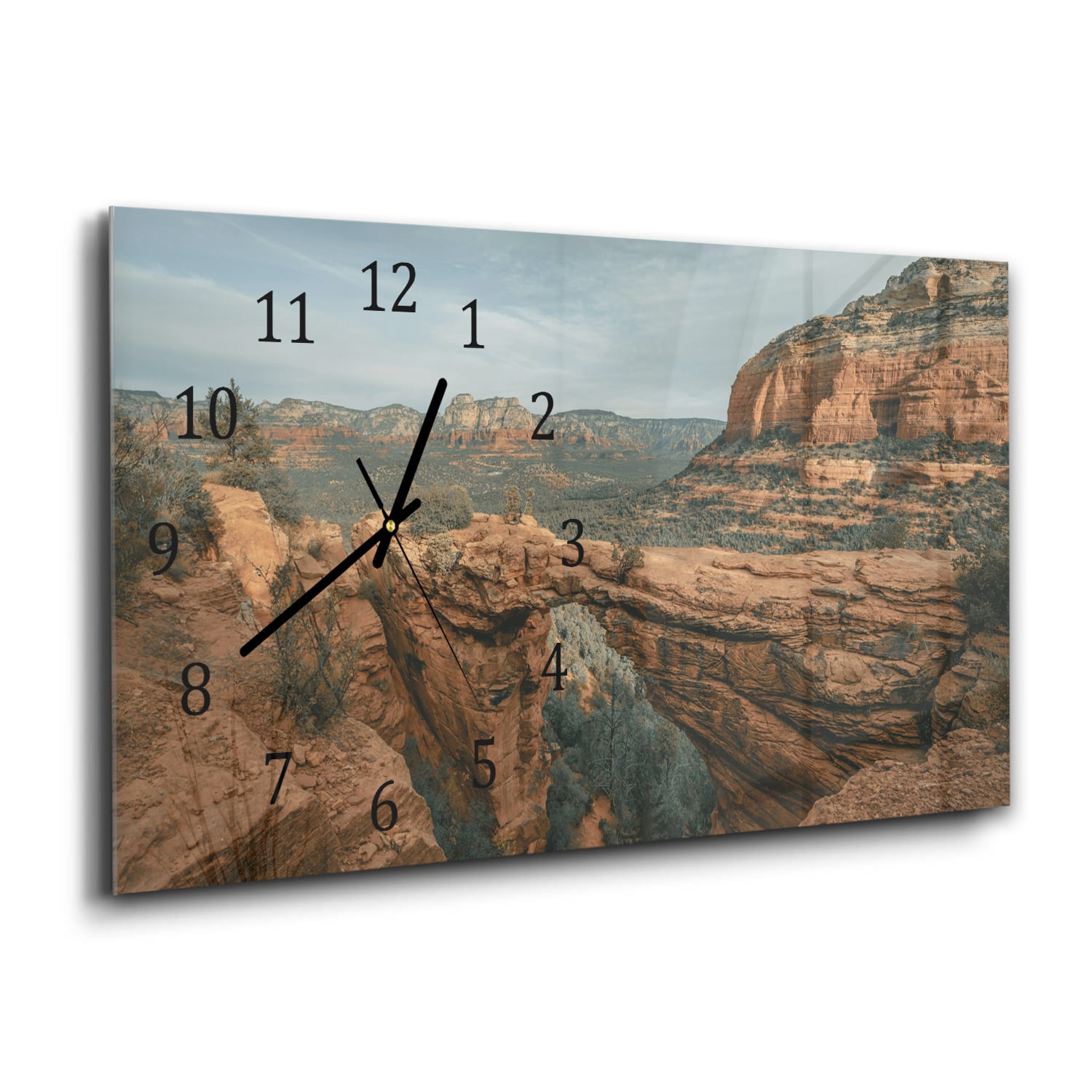 Wanduhr 60x30 - Felsen in den Canyons