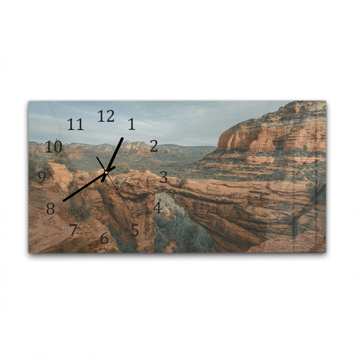 Wanduhr 60x30 - Felsen in den Canyons