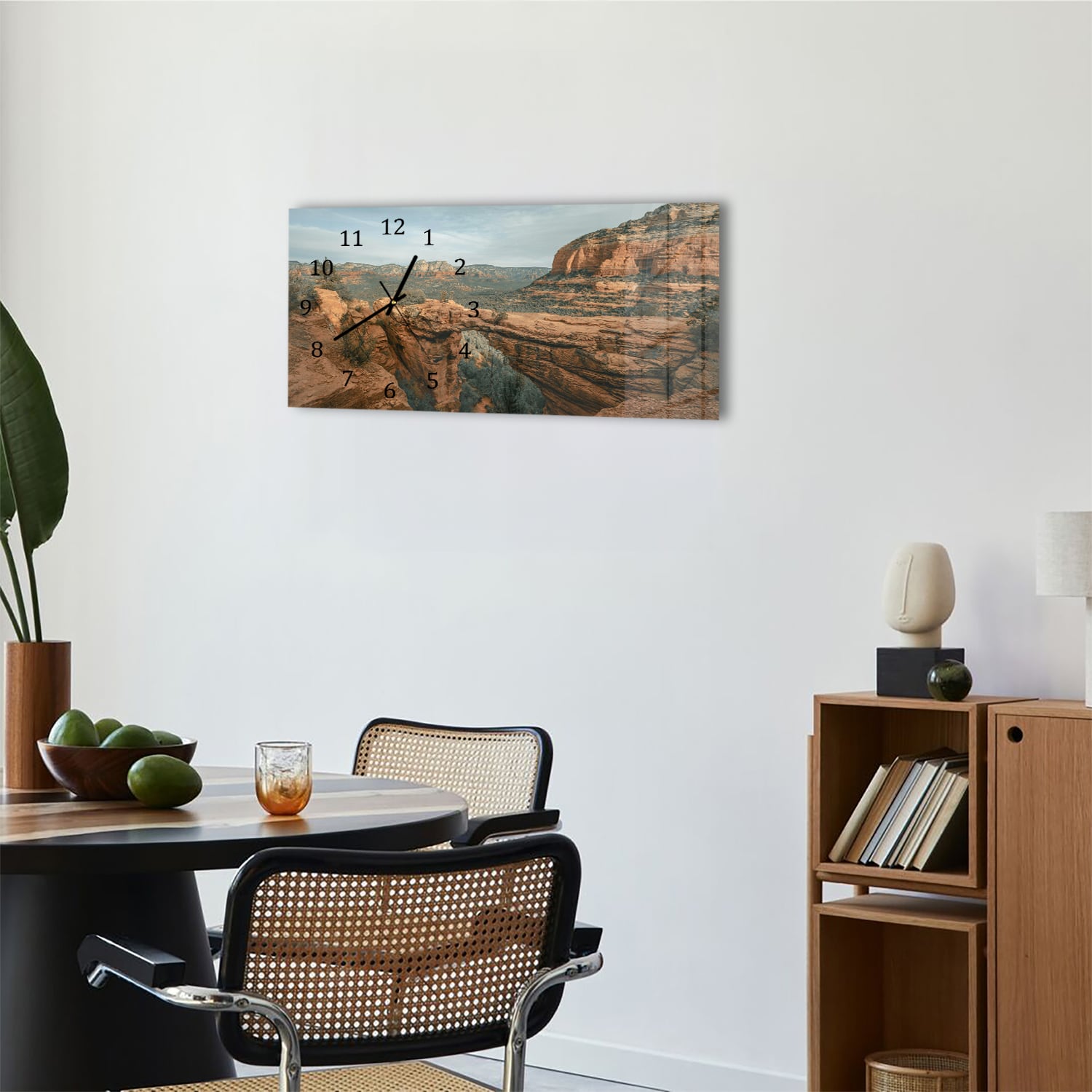 Wanduhr 60x30 - Felsen in den Canyons