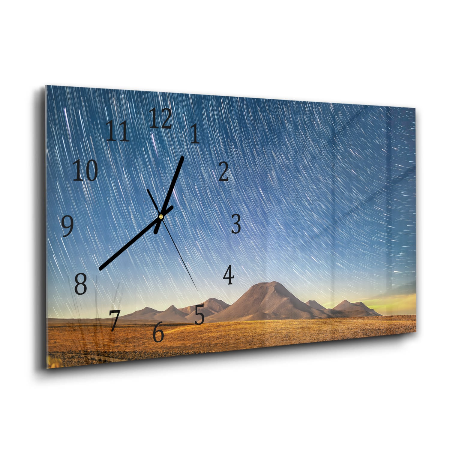 Wanduhr 60x30 - Sternenhimmel in der Wüste