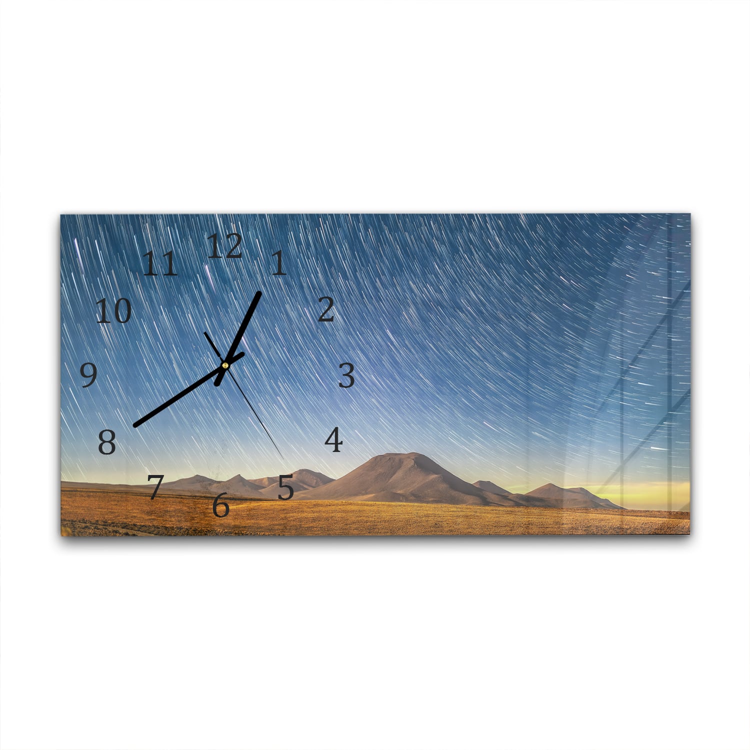 Wanduhr 60x30 - Sternenhimmel in der Wüste