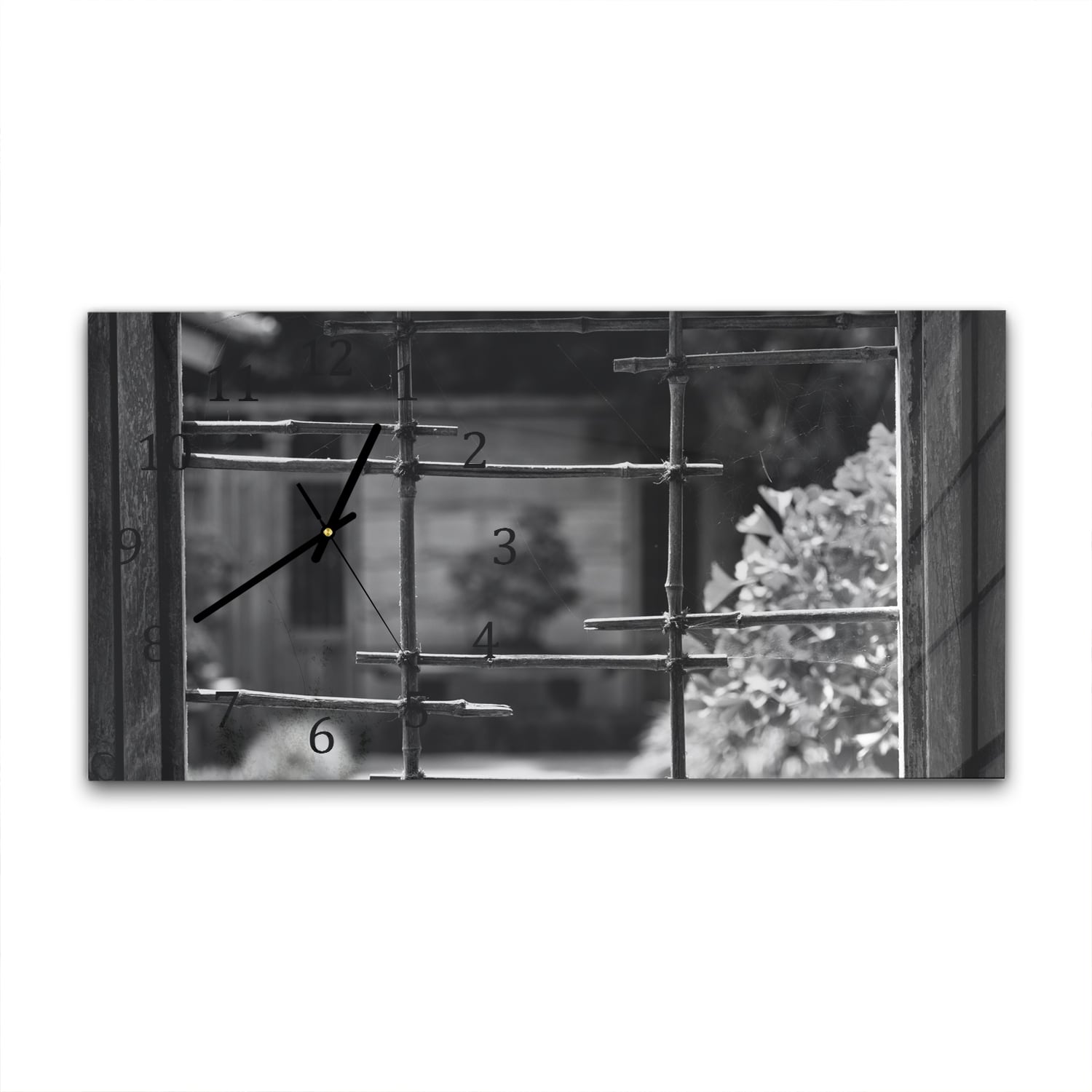 Wanduhr 60x30 - Schwarz-weiß Fenster