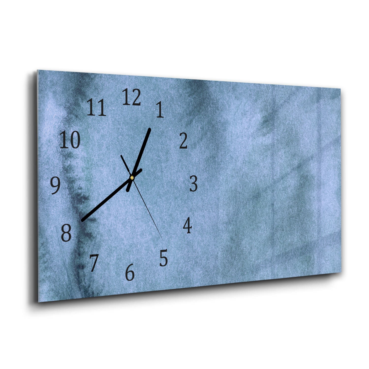 Wanduhr 60x30 - Aquarell-Gemälde Blau