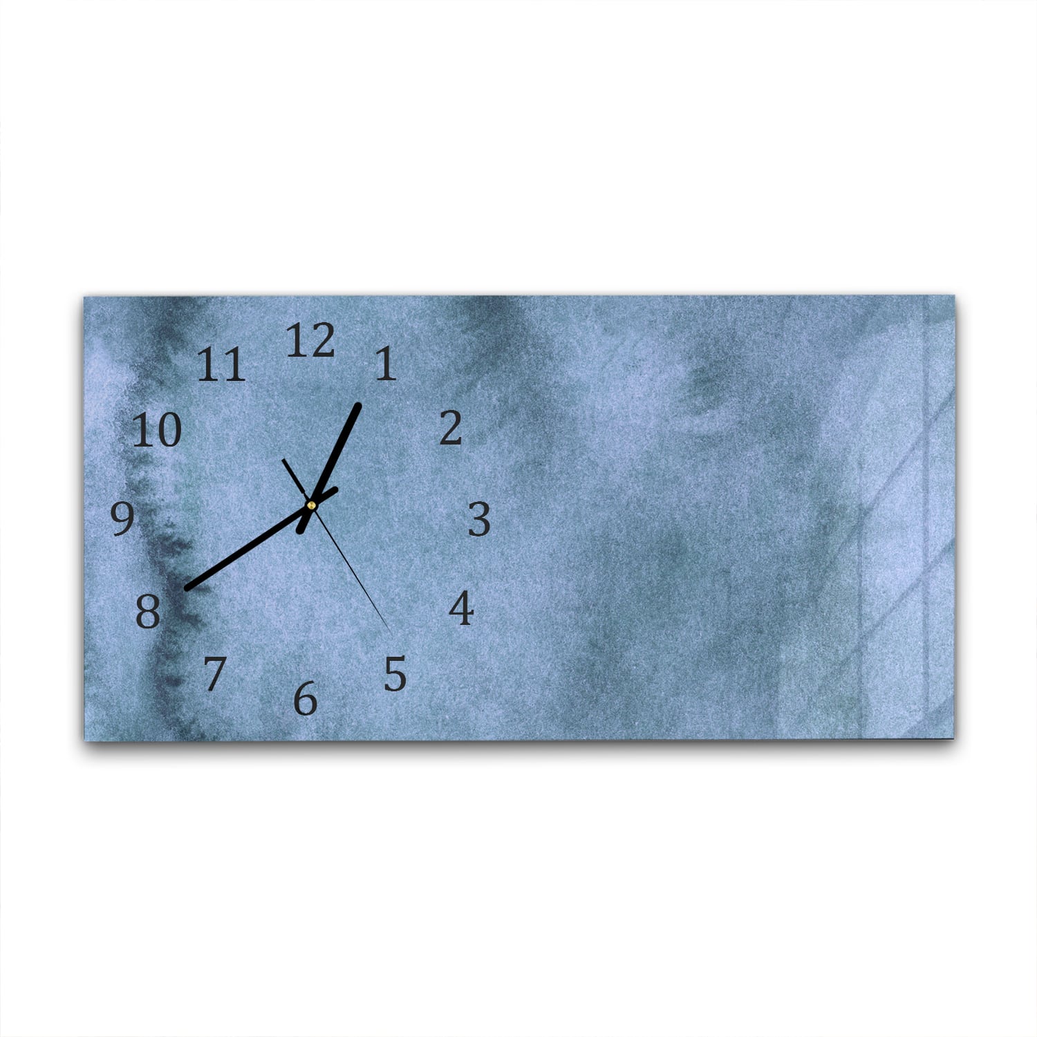 Wanduhr 60x30 - Aquarell-Gemälde Blau