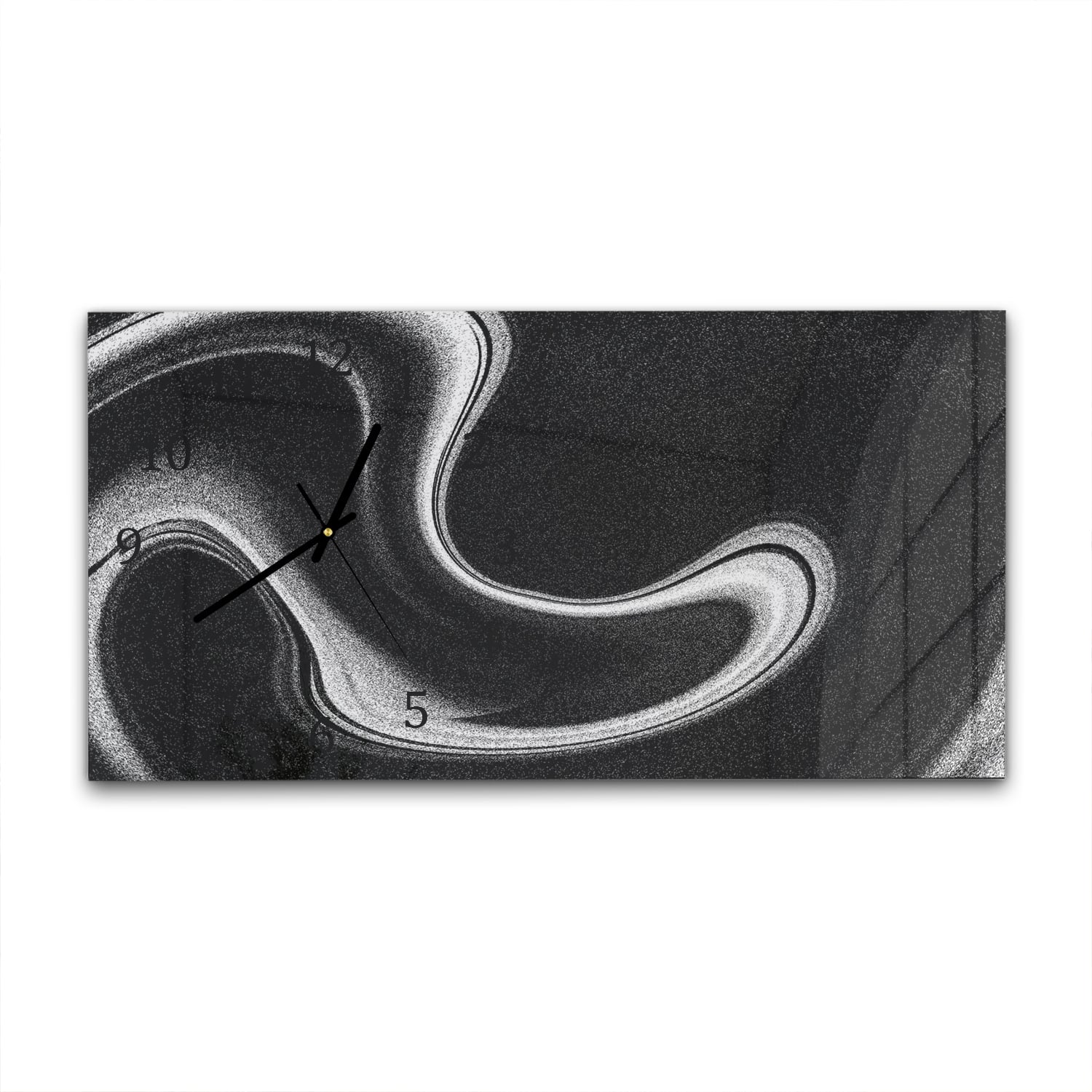 Wanduhr 60x30 - Schwarz-weiß abstrakt