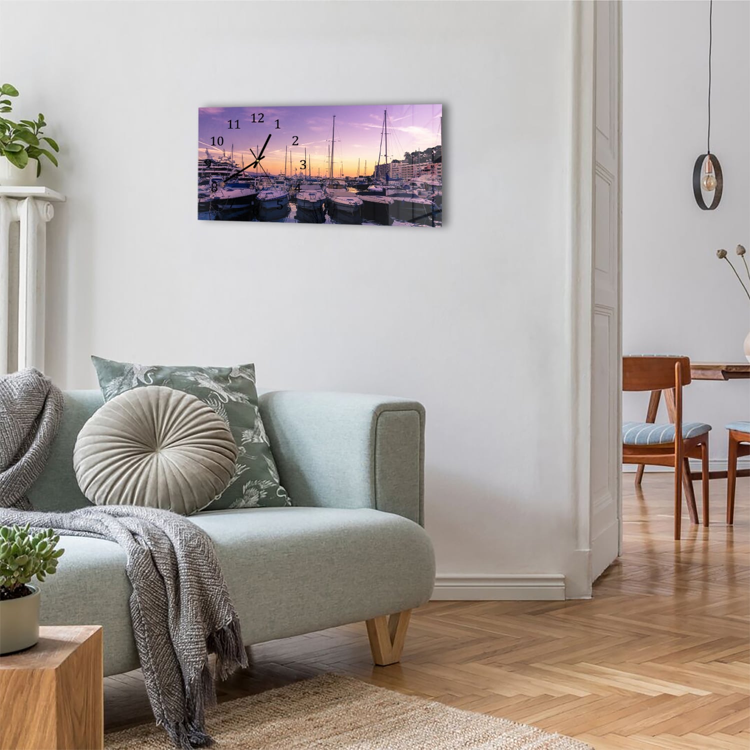 Wanduhr 60x30 - Jachthafen