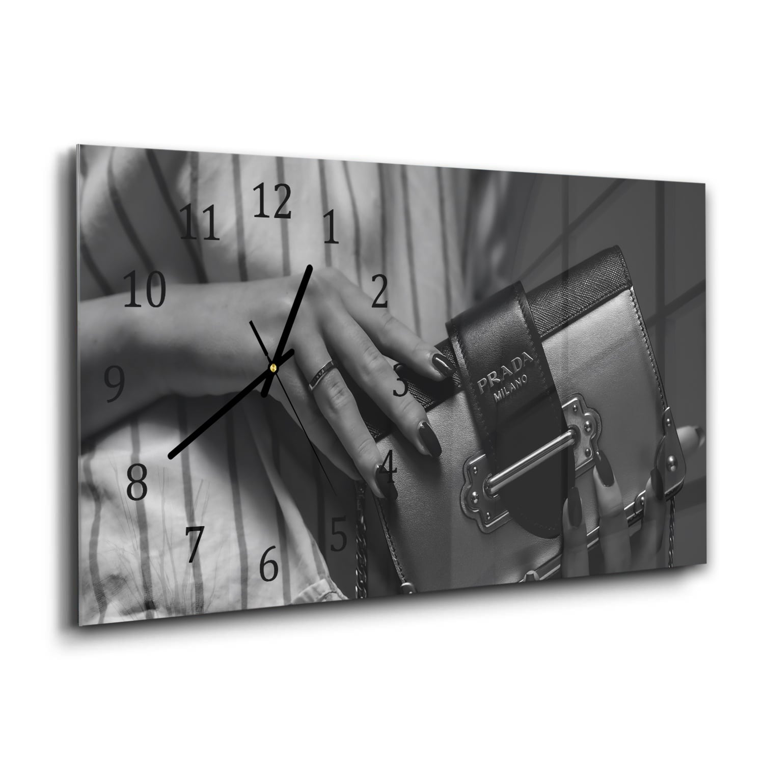 Wanduhr 60x30 - Prada-Tasche