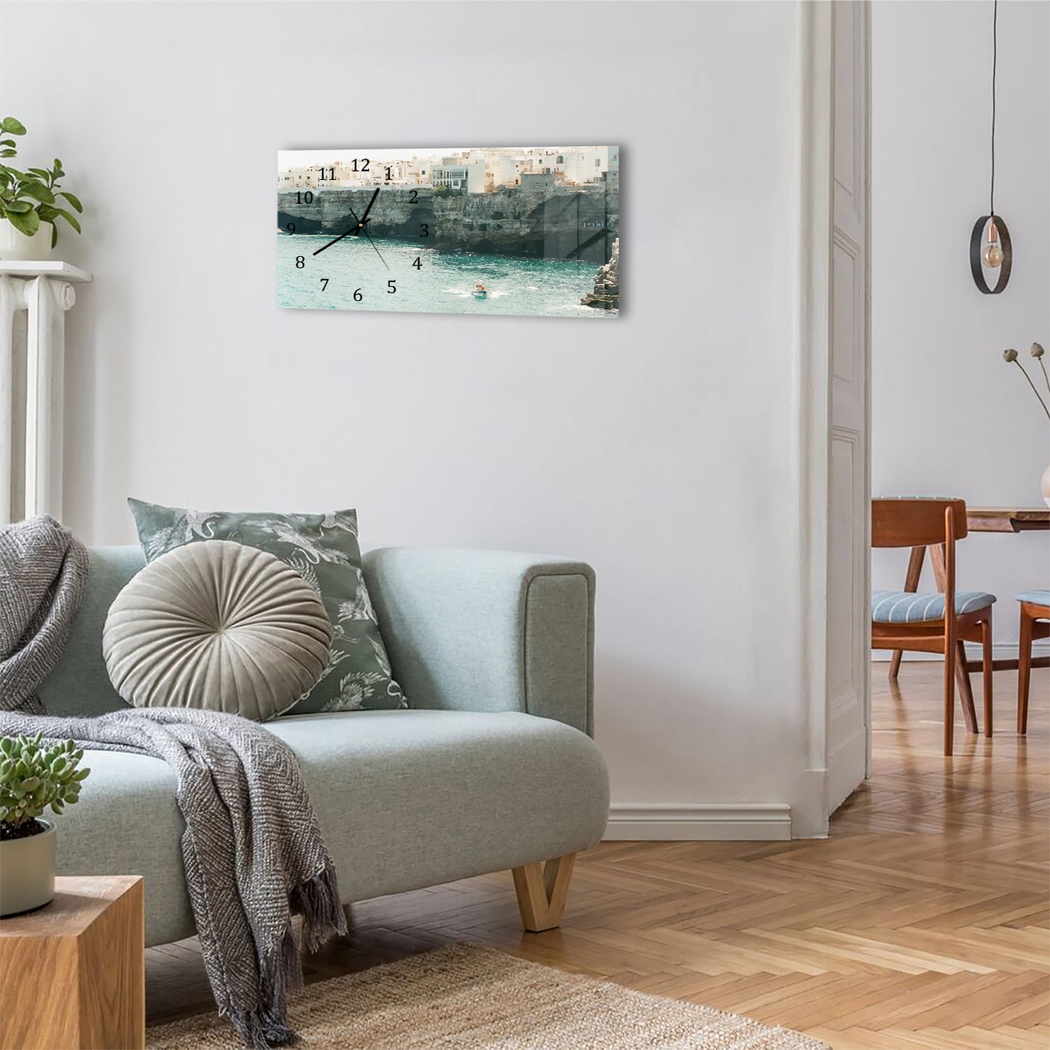 Wanduhr 60x30 - Puglia in Italien