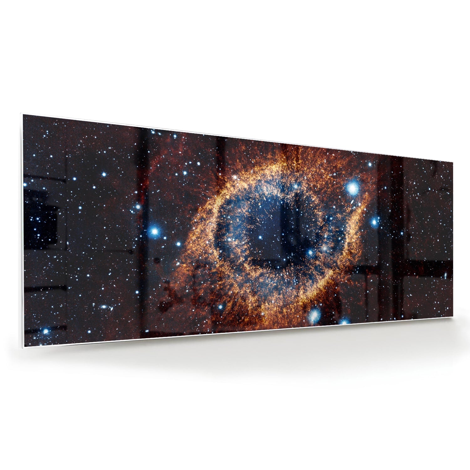 Kosmisches Glasbild mit Galaxie – Glasbild aus Sicherheitsglas, Größe 60x60