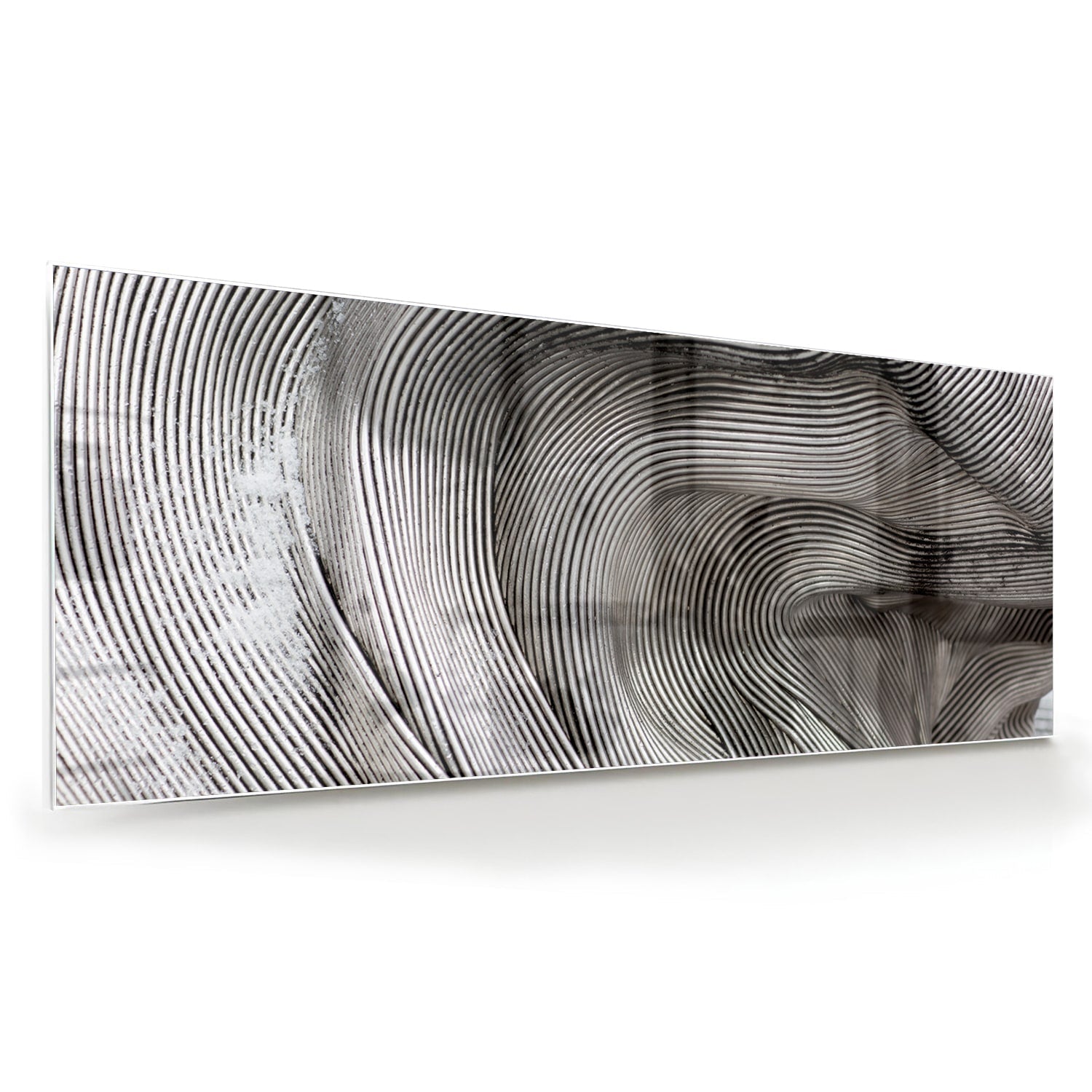 Abstraktes Glasbild mit wellenförmigen Linien – Glasbild aus Sicherheitsglas, Größe 60x60