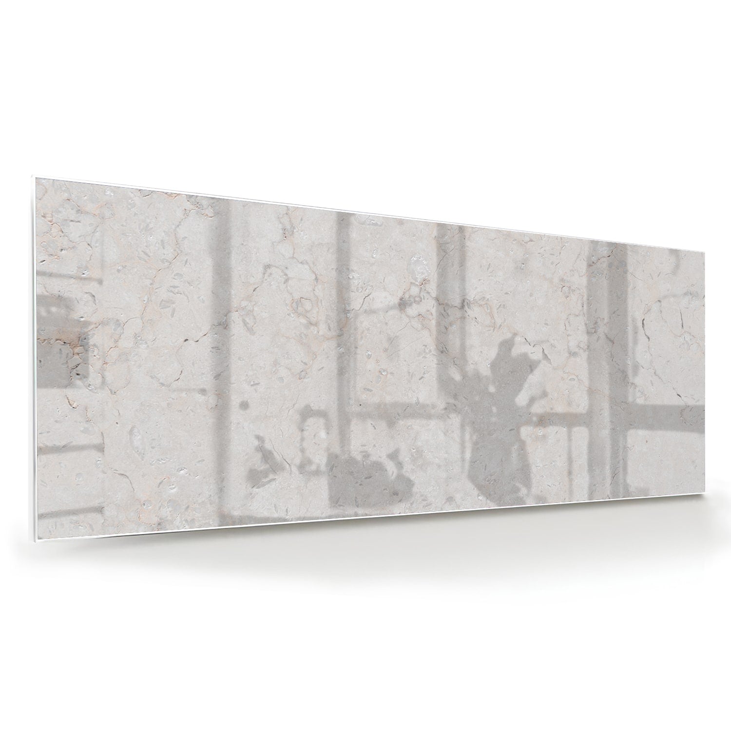 Abstraktes Glasbild mit heller Marmoroptik – Glasbild aus Sicherheitsglas, Größe 60x60