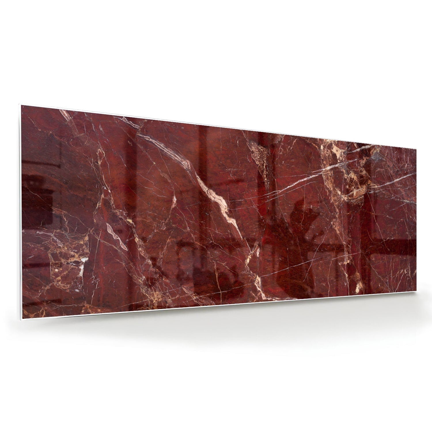 Rood Glasbild mit Marmoroptik