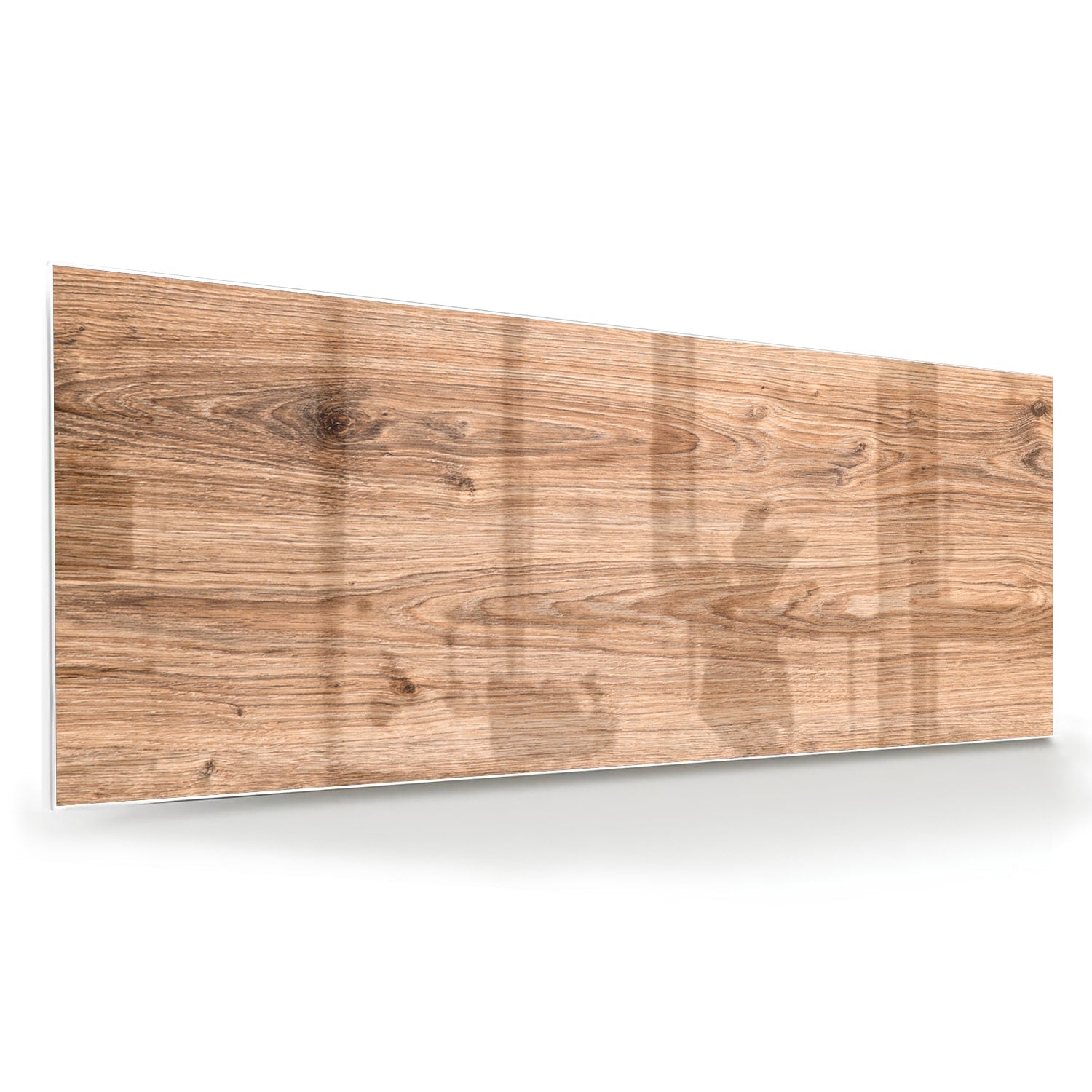 Rustikales Glasbild mit Holzoptik – Glasbild aus Sicherheitsglas, Größe 60x60