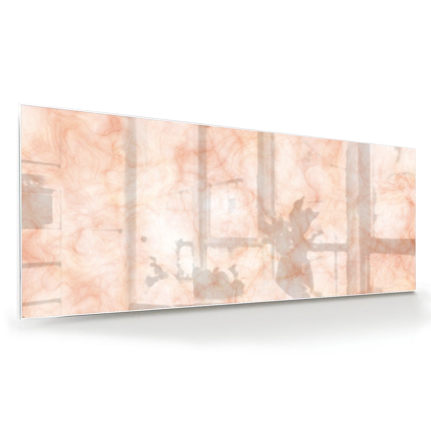 Hellrosa abstraktes Glasbild für ein elegantes Interieur – Glasbild aus Sicherheitsglas, Größe 60x60