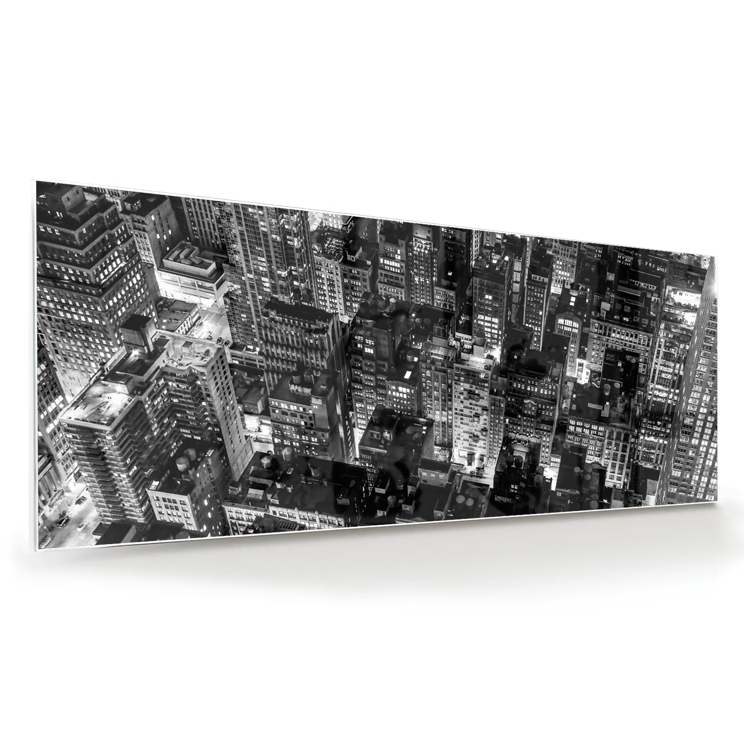 Schwarz-Weiß-Glasbild mit Stadtmotiv für ein modernes Interieur – Glasbild aus Sicherheitsglas, Größe 60x60