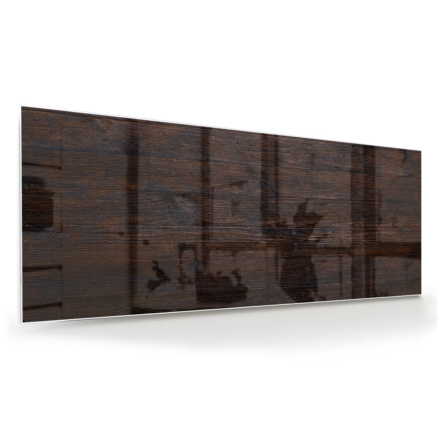Modernes Glasbild mit warme houttinten