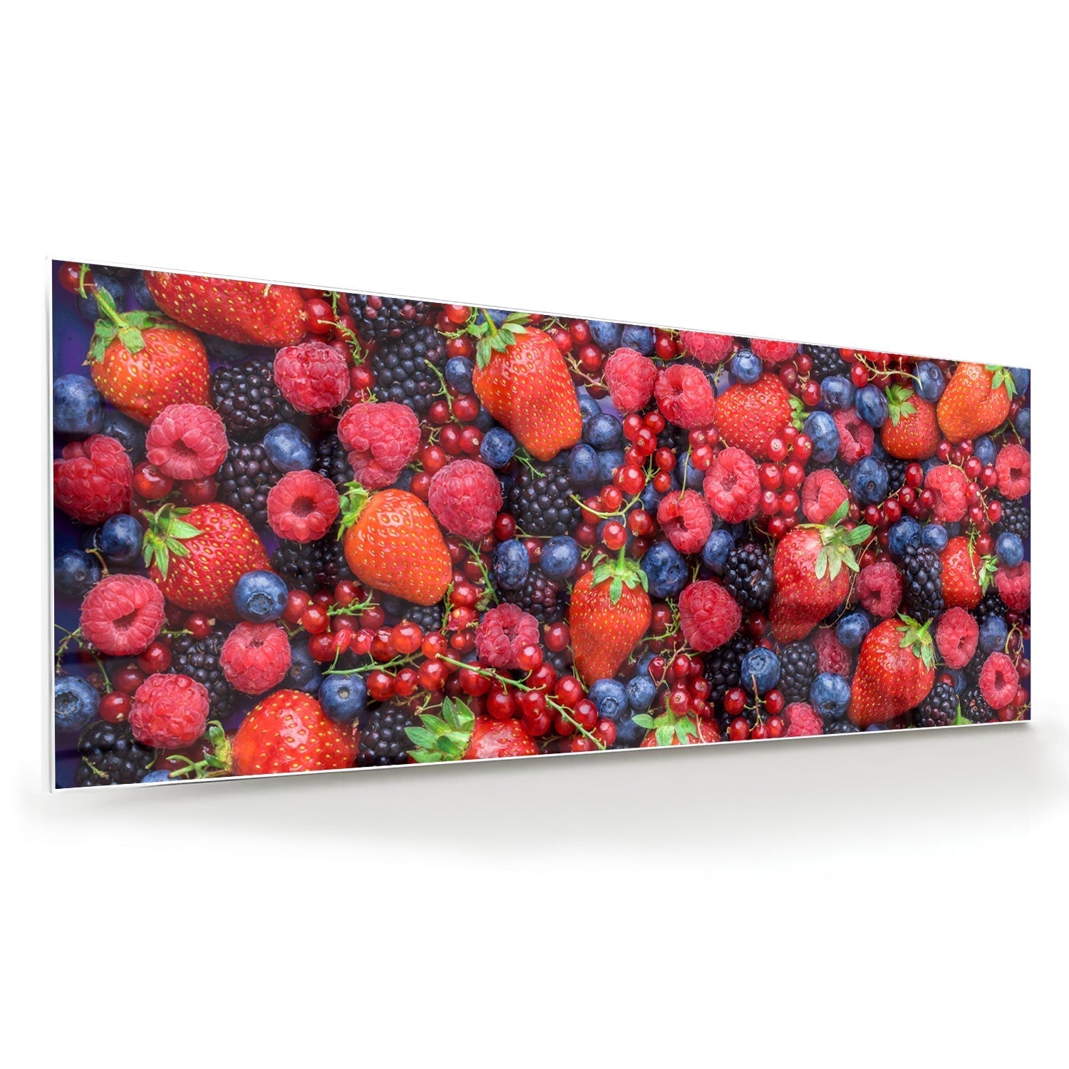 Farbenfrohes Glasbild mit bessen und fruit