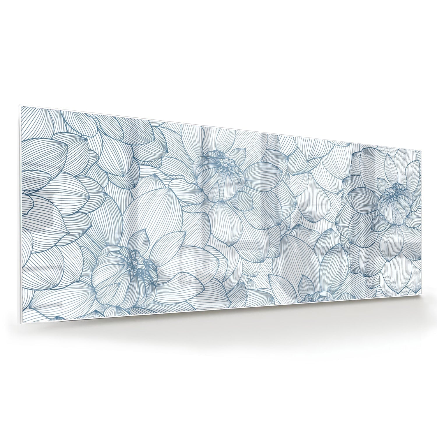 Elegantes Glasbild mit bloemdesign in blau