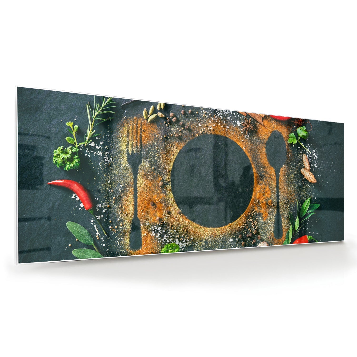 Glasbild mit kulinarischen Elementen – Glasbild aus Sicherheitsglas, Größe 60x60
