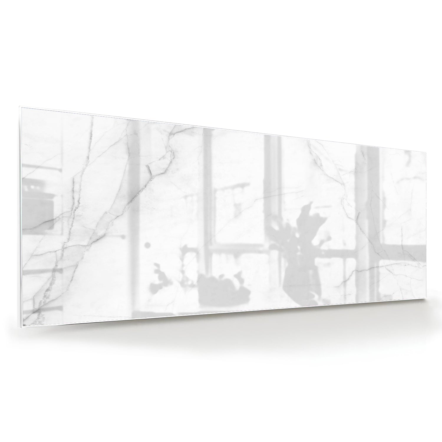 Minimalistisches Glasbild mit dezenten Marmorstrukturen – Glasbild aus Sicherheitsglas, Größe 60x60