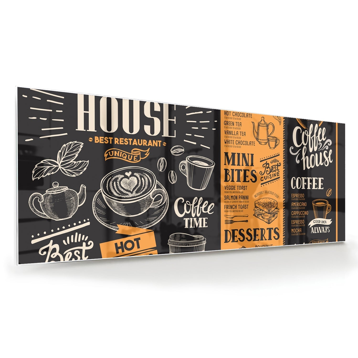 Glasbild – Vintage Coffee-House – Glasbild aus Sicherheitsglas, Größe 60x60