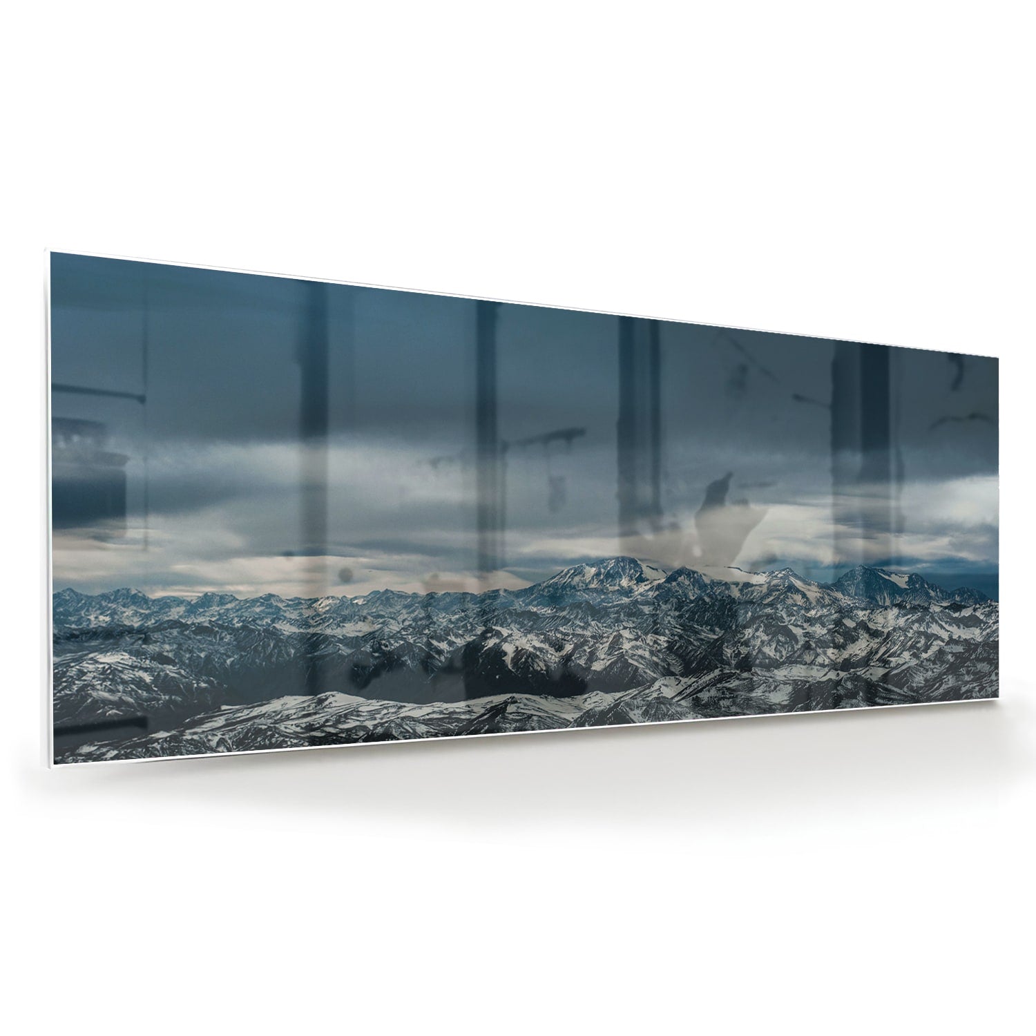 Glasbild mit majestätischer Berglandschaft – Glasbild aus Sicherheitsglas, Größe 60x60