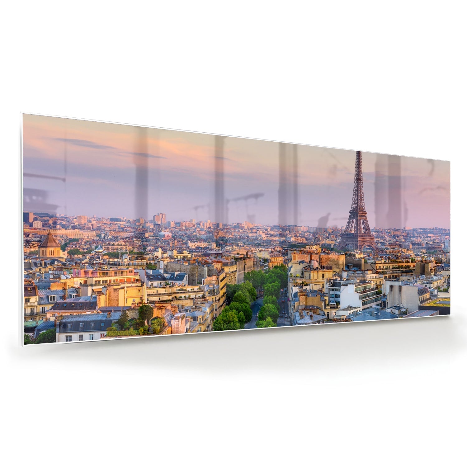Glasbild mit dem Eiffelturm in Paris – Glasbild aus Sicherheitsglas, Größe 60x60