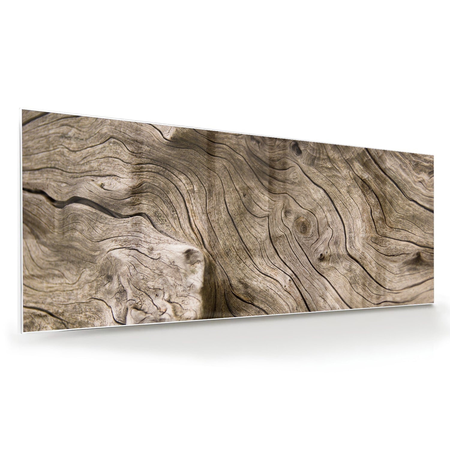 Glasbild mit Holzmaserung – Glasbild aus Sicherheitsglas, Größe 60x60