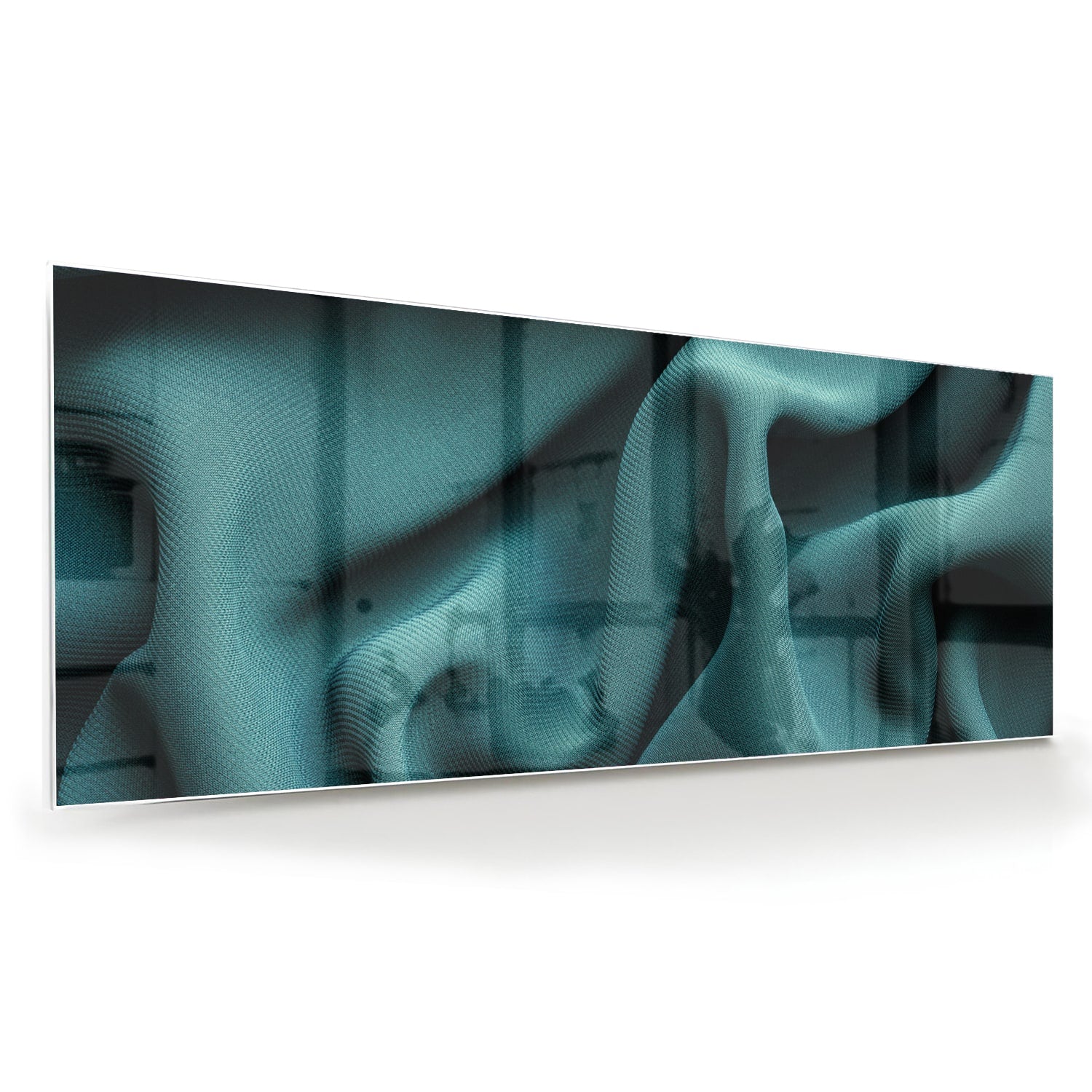 Elegantes Glasbild mit blau-grünem Design – Glasbild aus Sicherheitsglas, Größe 60x60