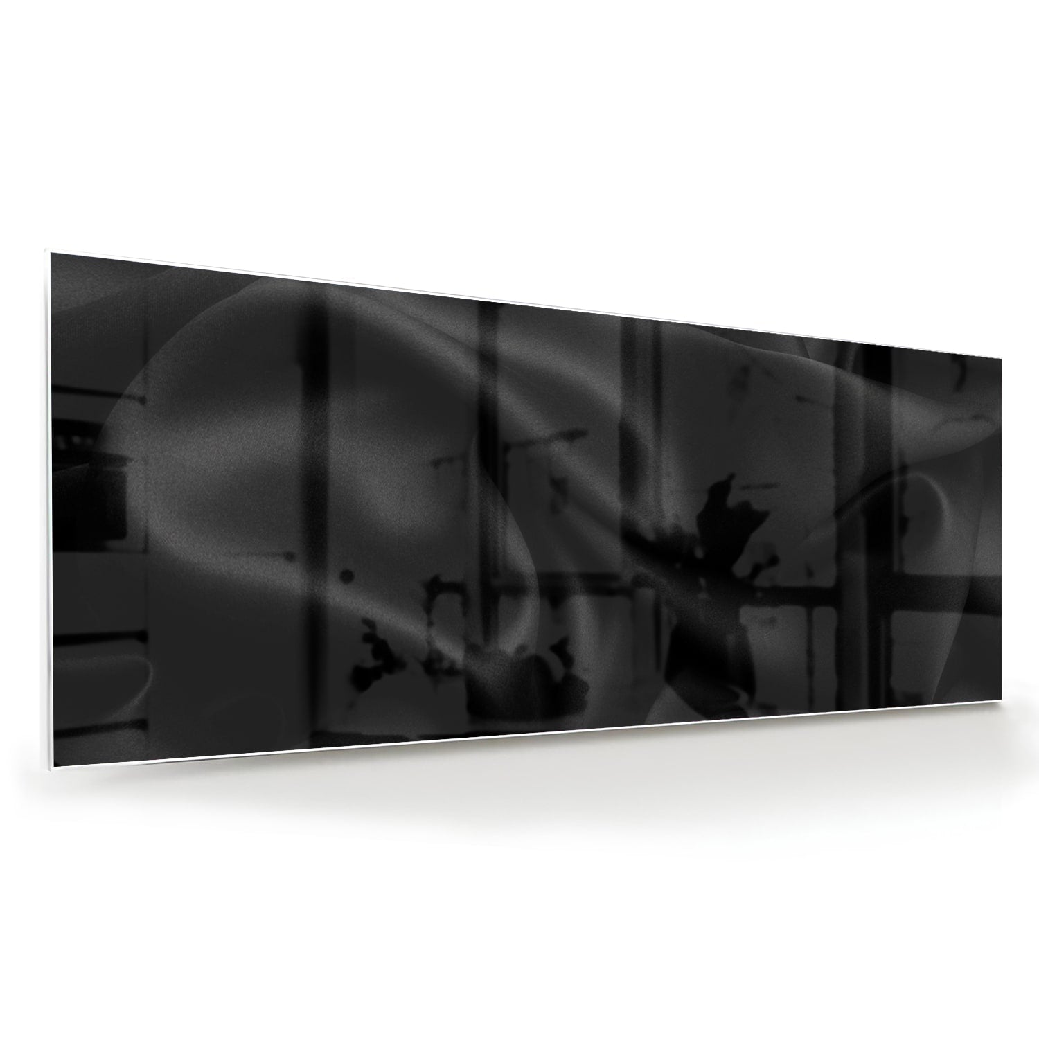 Elegantes schwarzes Glasbild für moderne Innenräume – Glasbild aus Sicherheitsglas, Größe 60x60