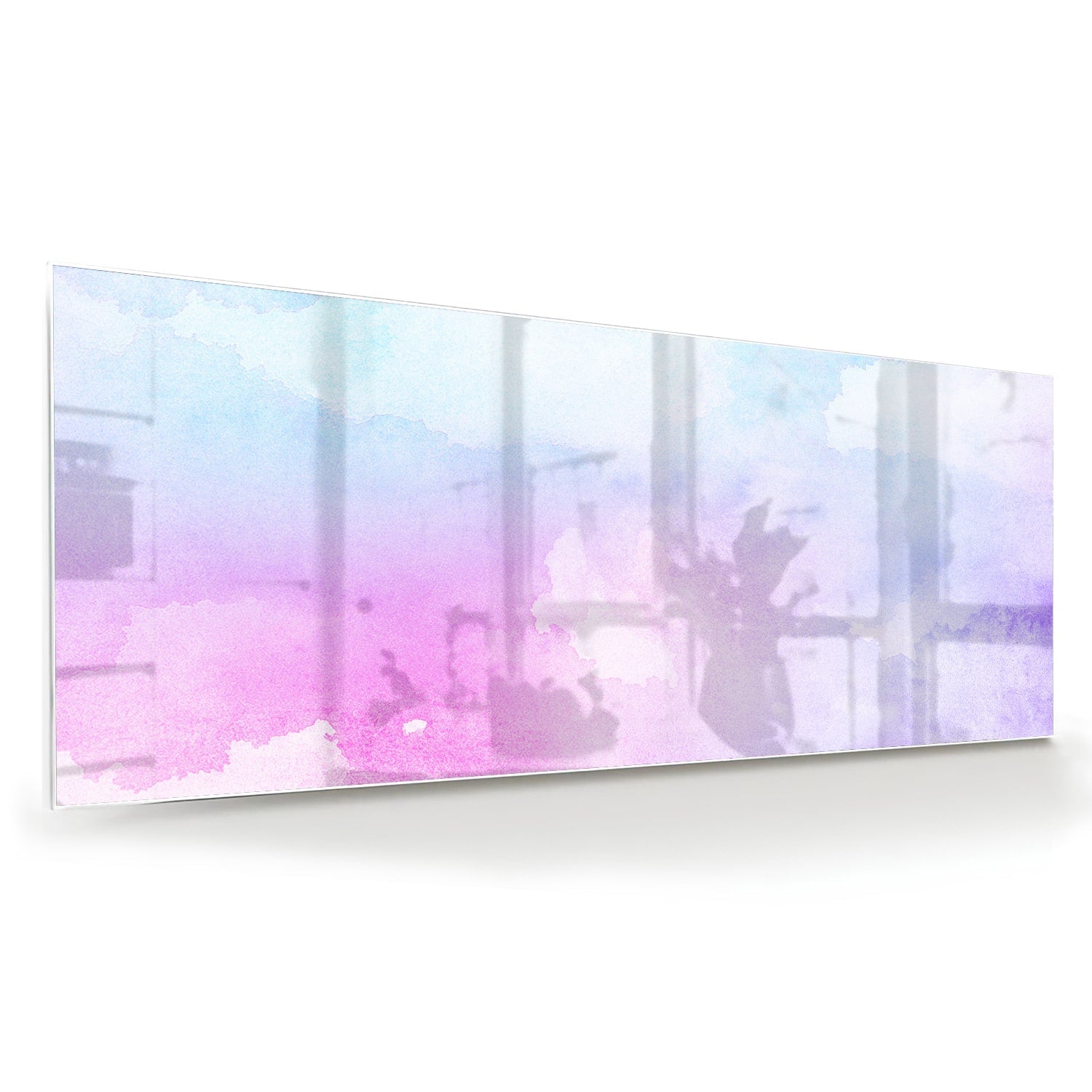 Raffiniertes Glasbild mit violetten Farbtönen – Glasbild aus Sicherheitsglas, Größe 60x60