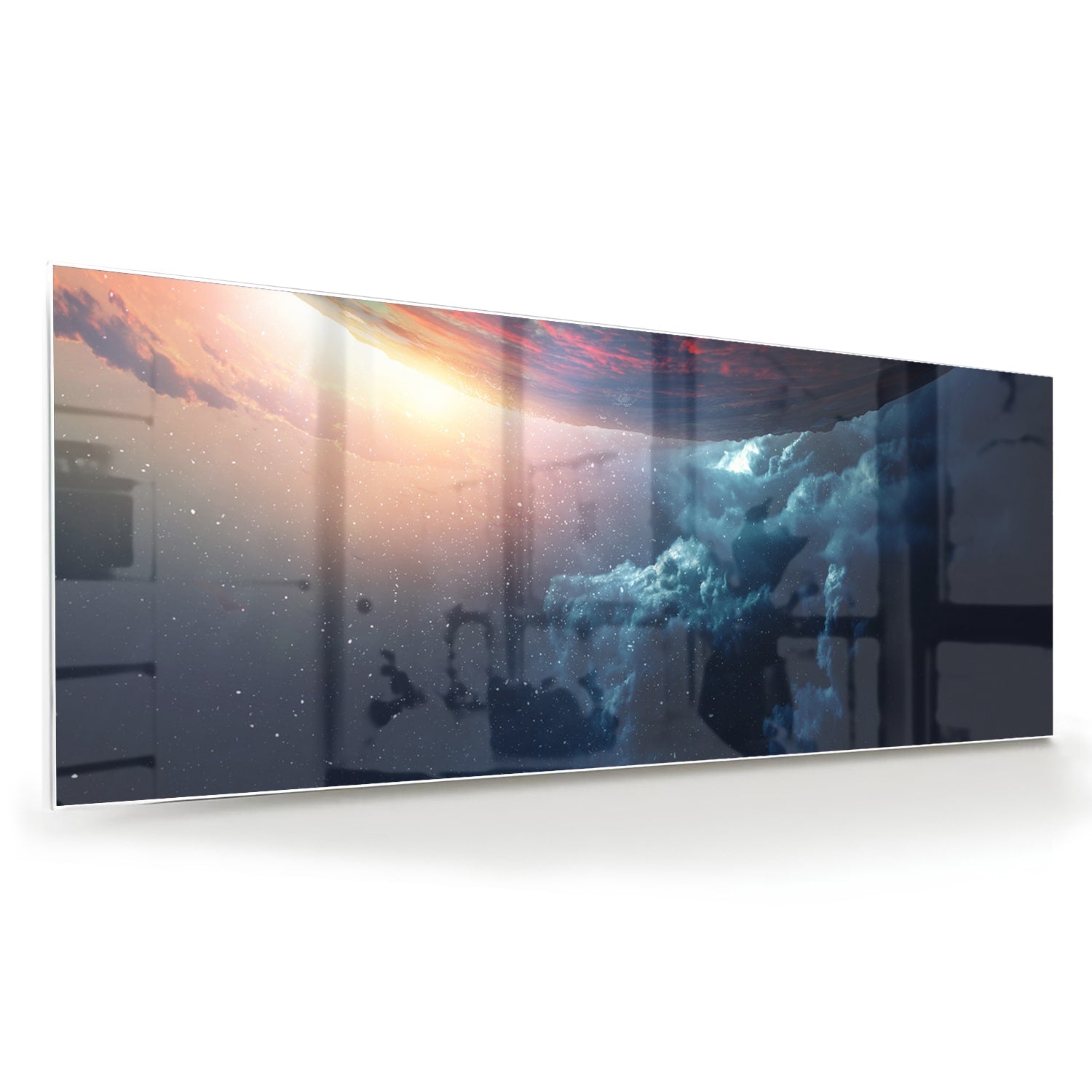 Glasbild mit kosmischem Ausblick – Glasbild aus Sicherheitsglas, Größe 60x60