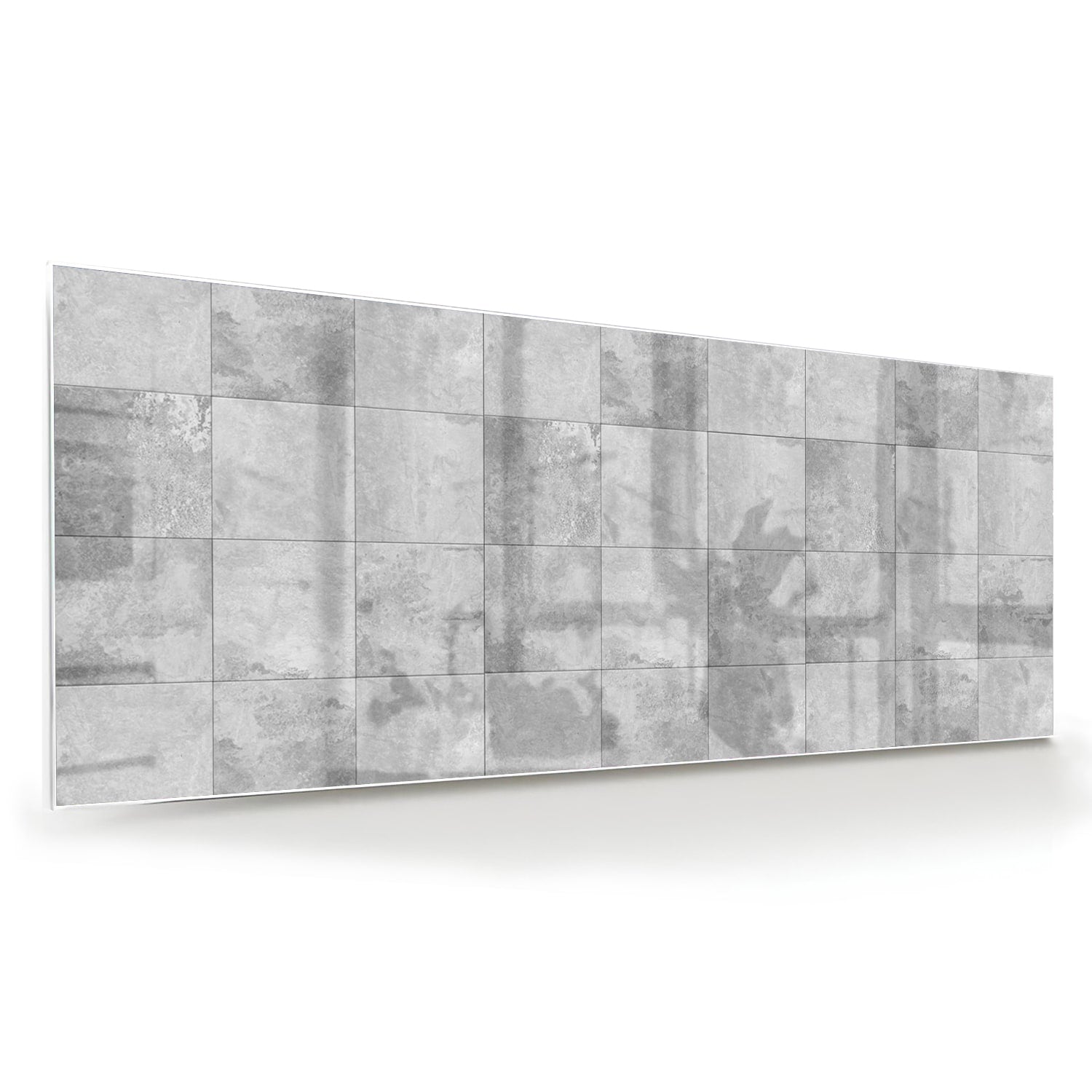 Modernes Glasbild mit abstrakten Grautönen – Glasbild aus Sicherheitsglas, Größe 60x60