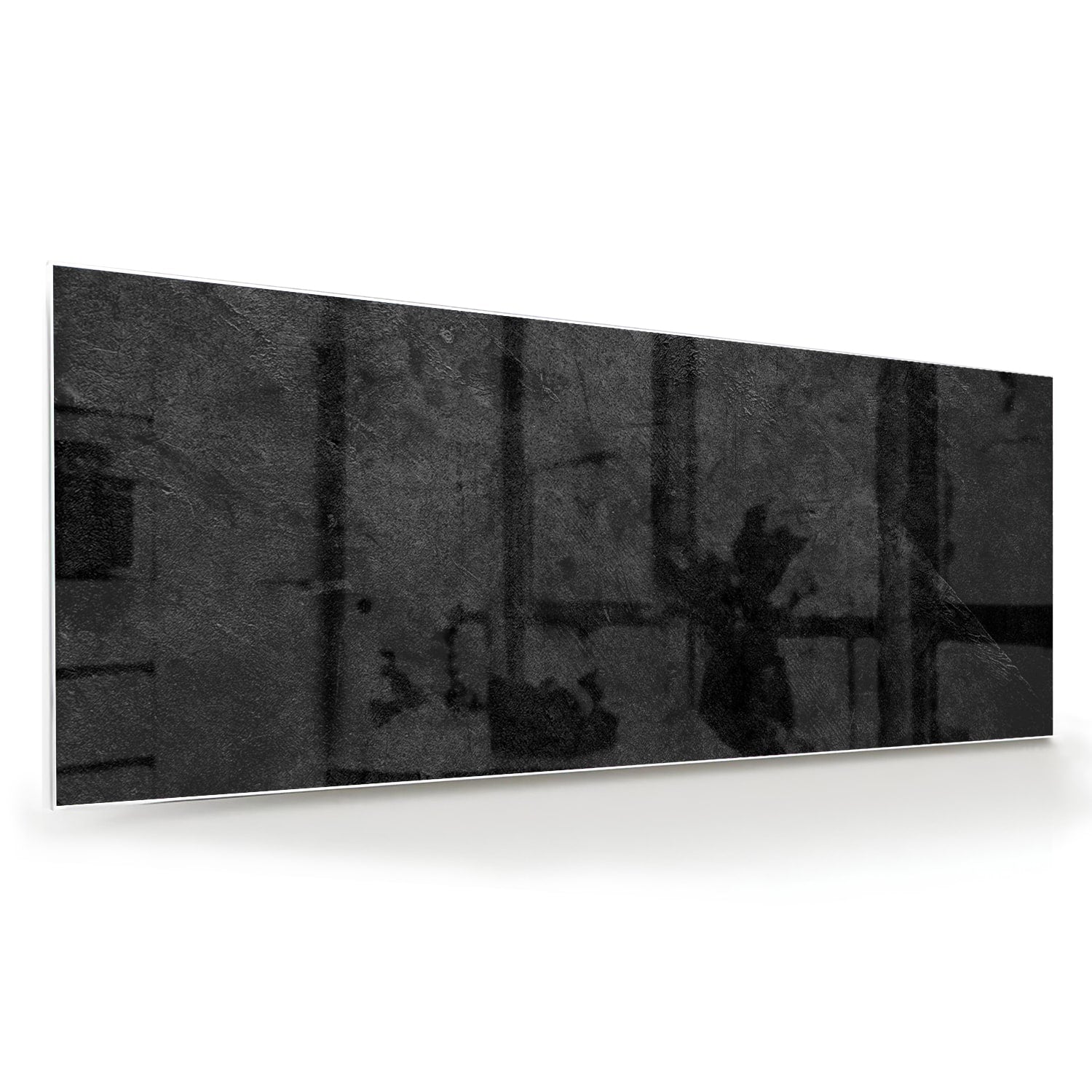 Abstraktes Glasbild in Schwarz und Grau – Glasbild aus Sicherheitsglas, Größe 60x60