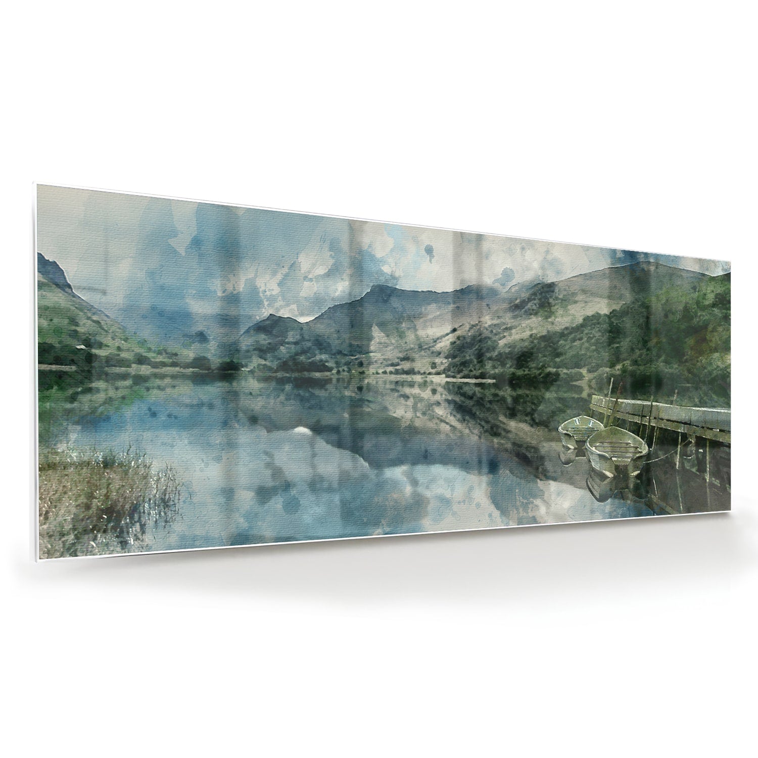 Glasbild mit einer ruhigen Landschaft – Glasbild aus Sicherheitsglas, Größe 60x60