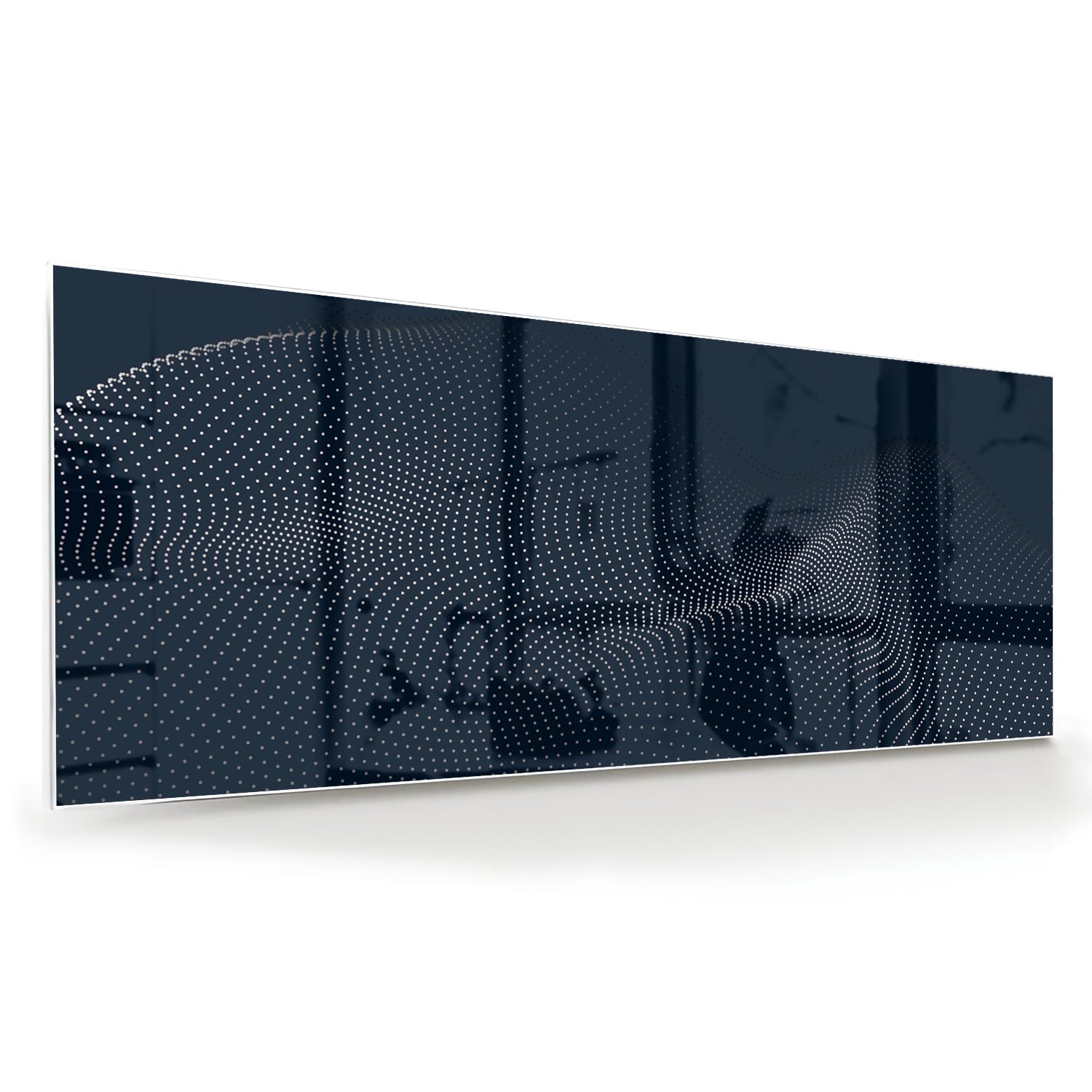 Modernes Glasbild in Tiefblau – Glasbild aus Sicherheitsglas, Größe 60x60
