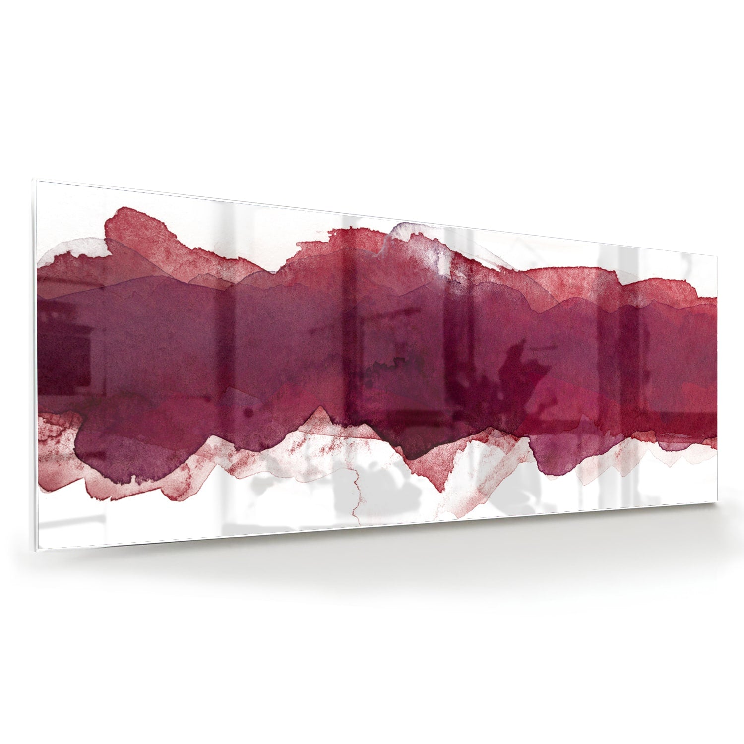 Abstraktes Glasbild in Tiefrot – Glasbild aus Sicherheitsglas, Größe 60x60