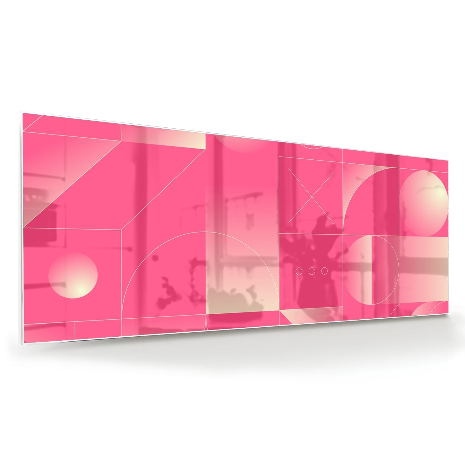 Modernes Glasbild in frischen Rosatönen – Glasbild aus Sicherheitsglas, Größe 60x60