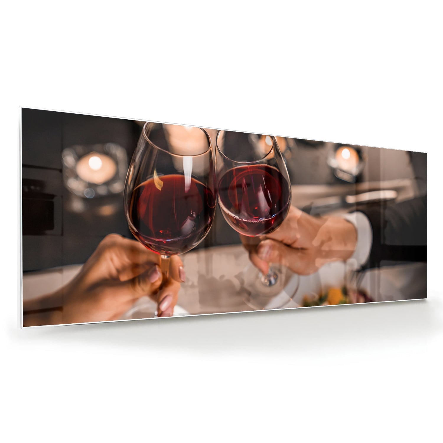 Glasbild – Prost mit einem Glas Rotwein – Glasbild aus Sicherheitsglas, Größe 60x60