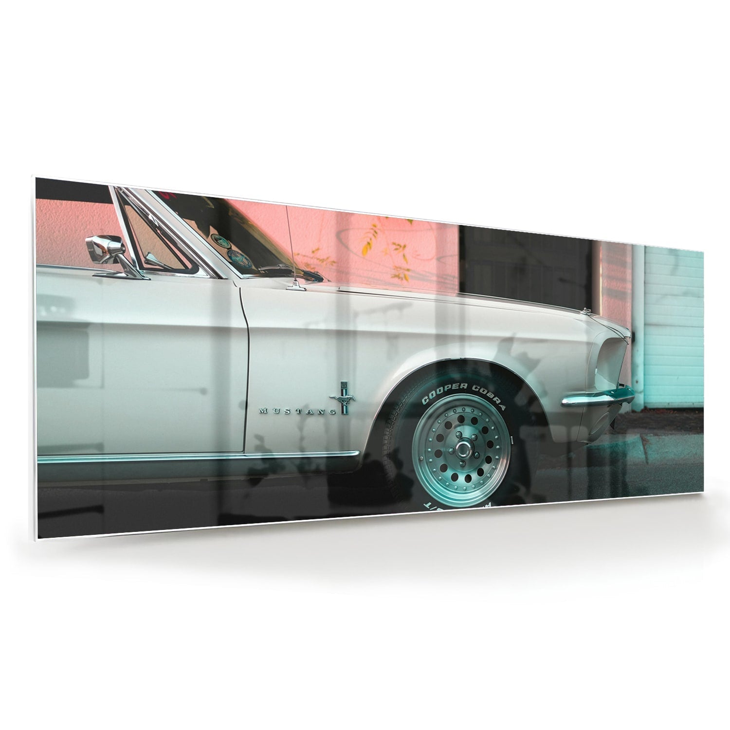 Vintage-Auto-Glasbild für luxuriöse Innenräume – Glasbild aus Sicherheitsglas, Größe 60x60