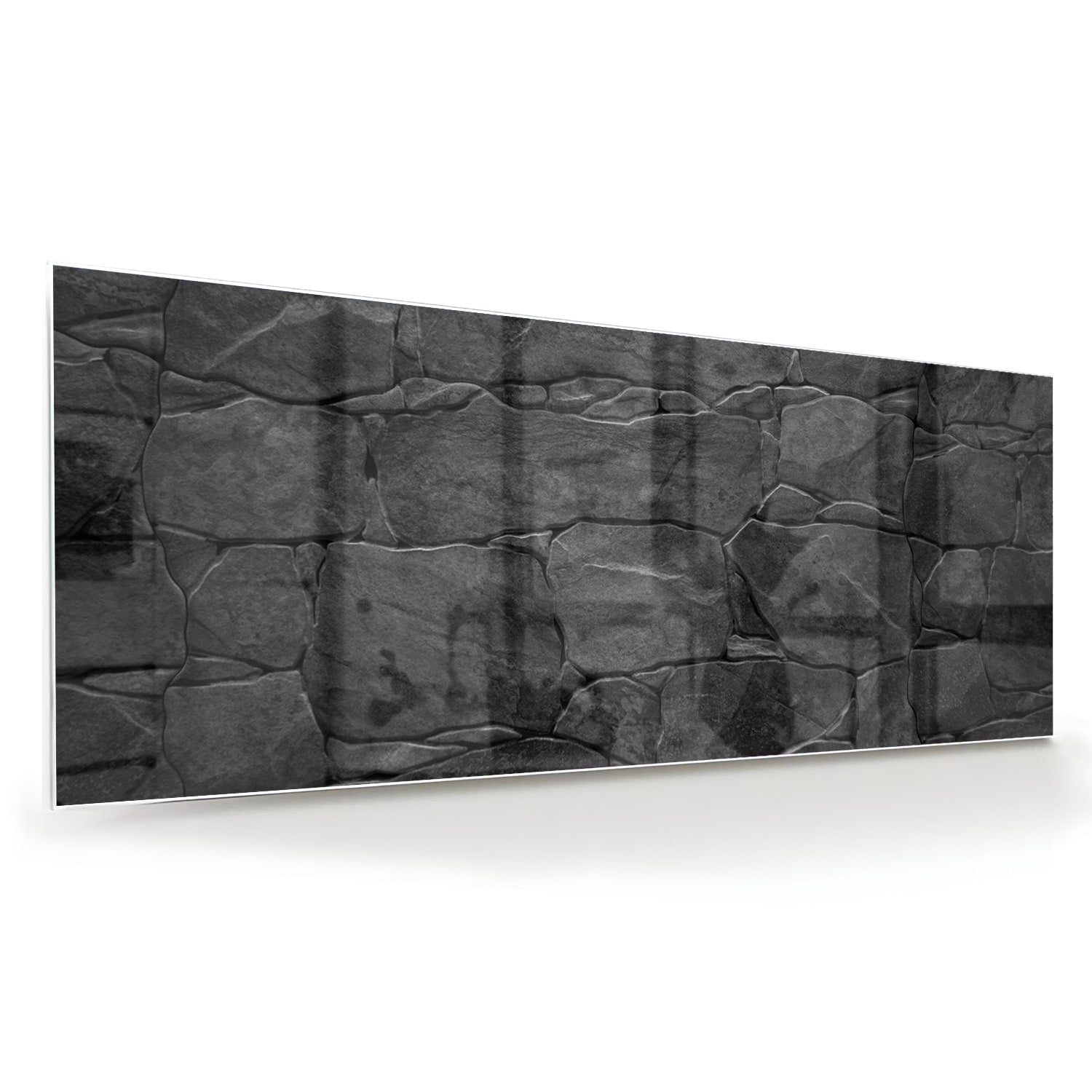 Modernes Glasbild in Schwarz und Grau – Glasbild aus Sicherheitsglas, Größe 60x60