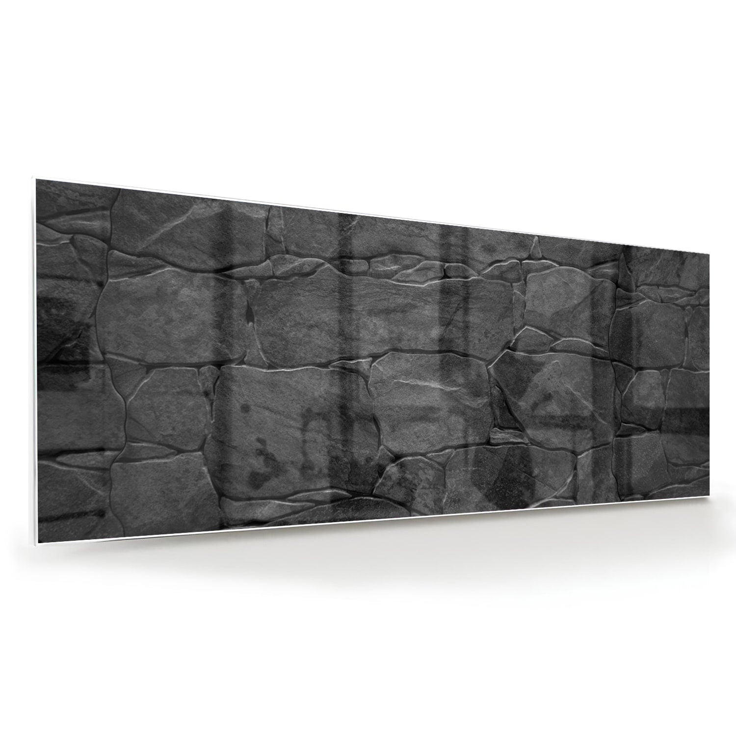 Modernes Glasbild in schwarz und grau