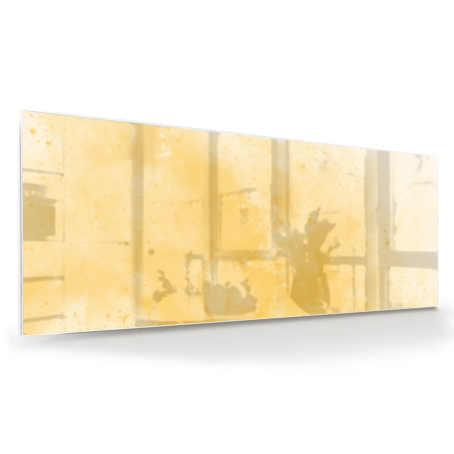 Goldenes abstraktes Glasbild für moderne Innenräume – Glasbild aus Sicherheitsglas, Größe 60x60