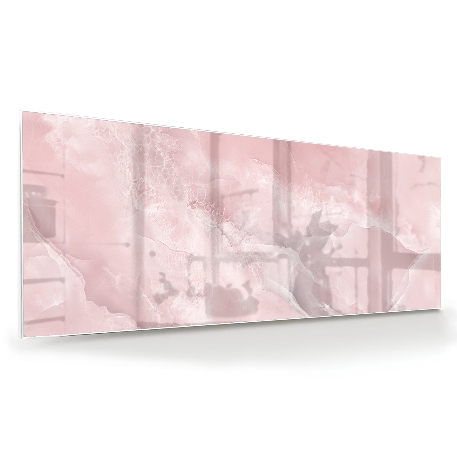 Elegantes Glasbild in sanften Rosatönen – Glasbild aus Sicherheitsglas, Größe 60x60