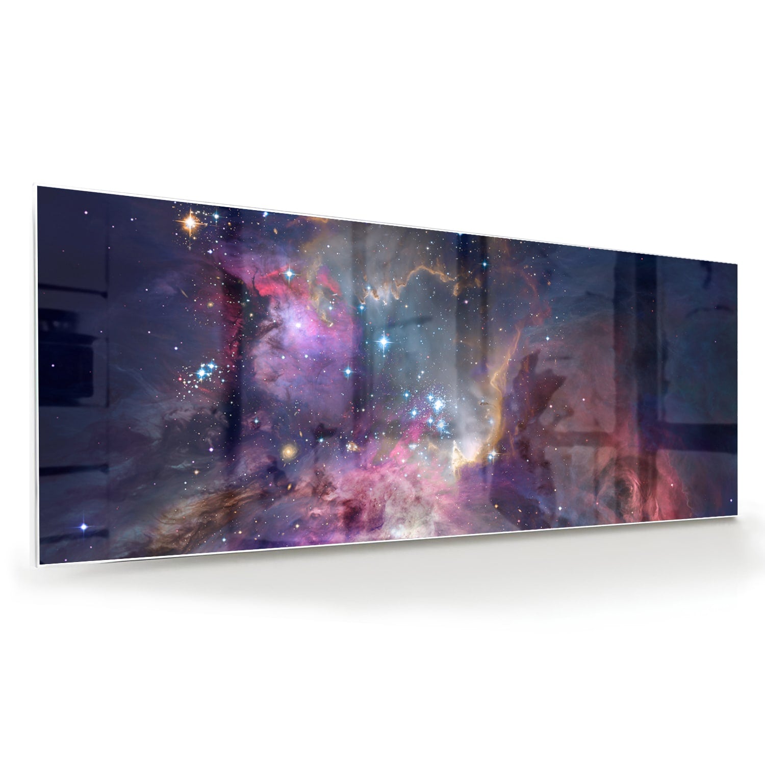 Zauberhaftes Glasbild mit dem Universum – Glasbild aus Sicherheitsglas, Größe 60x60